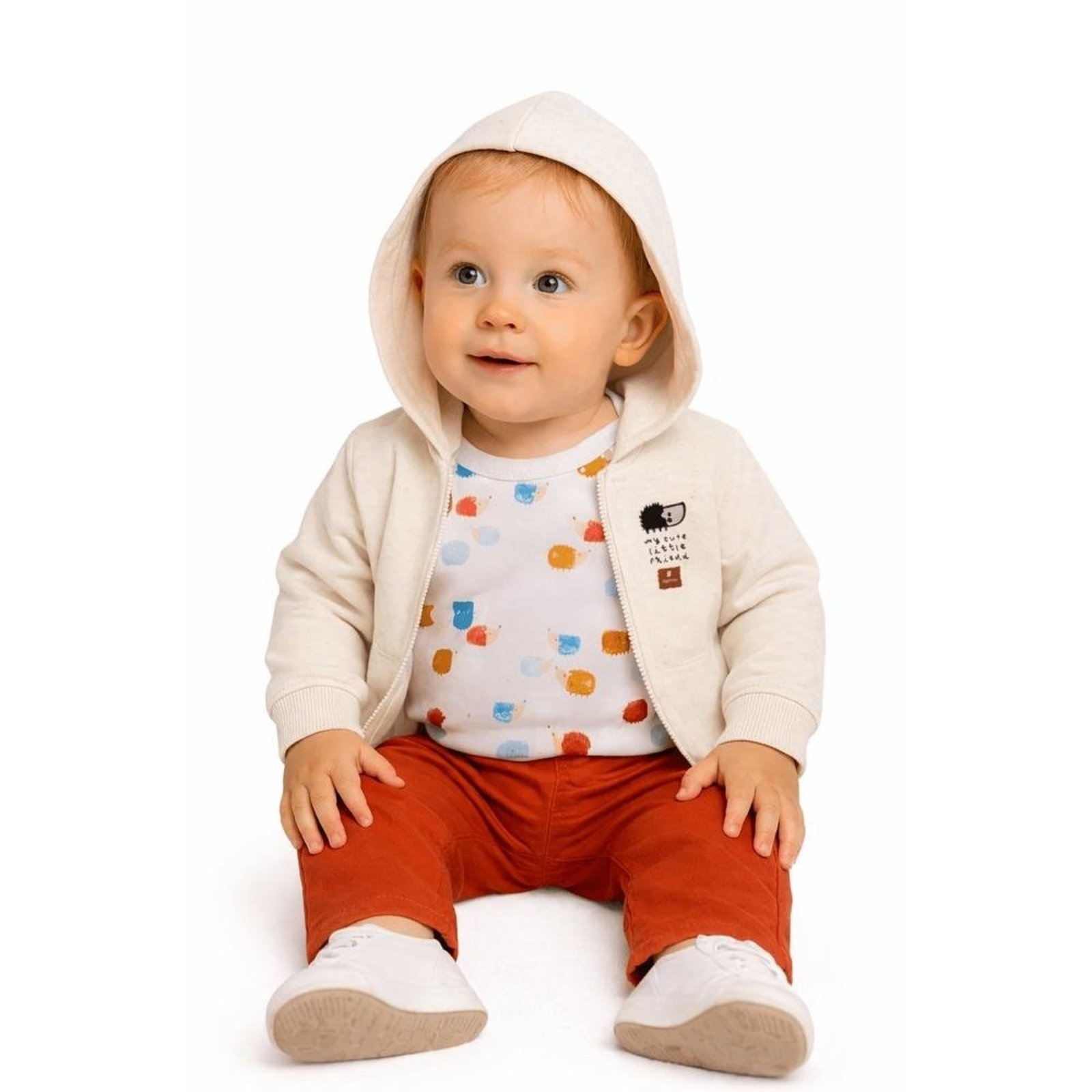 Infantil - Casaco Menino Branco Fofuxo Alphabeto Cru