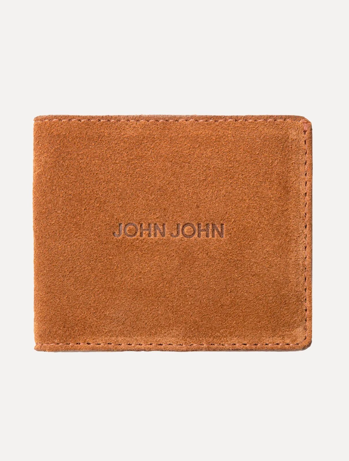 Vista 2 Carteira John John Masculina Couro JJ Suede Claro marrom John John marrom