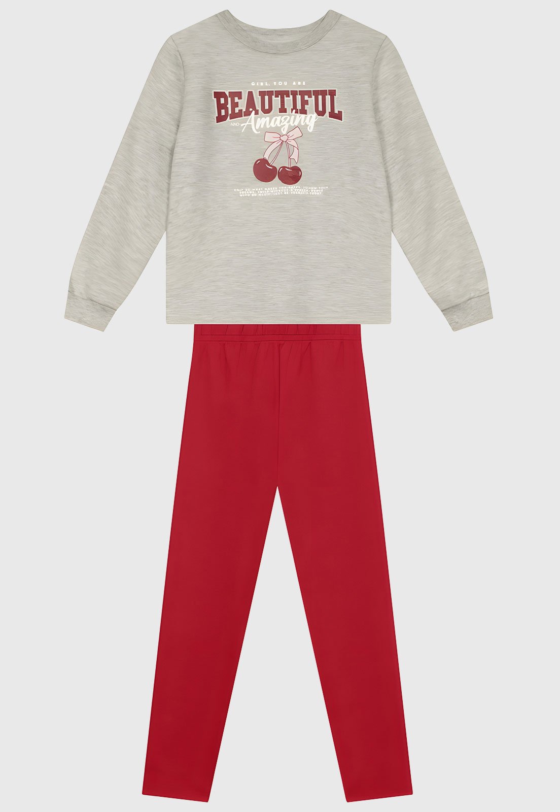 Infantil - Conjunto Brandili Moletom Estampado Cinza