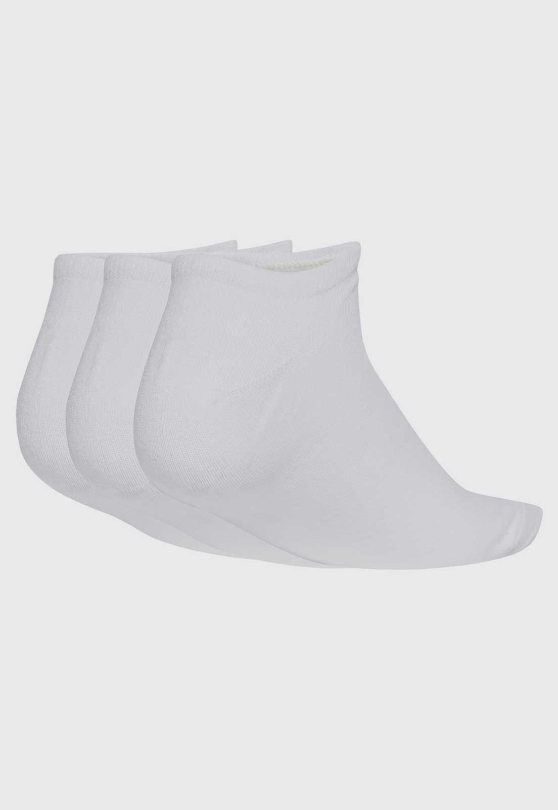 Vista 3 Kit 3 Pares de Meia Unissex adidas Originals Trefoil Liner Branca branco adidas Originals branco