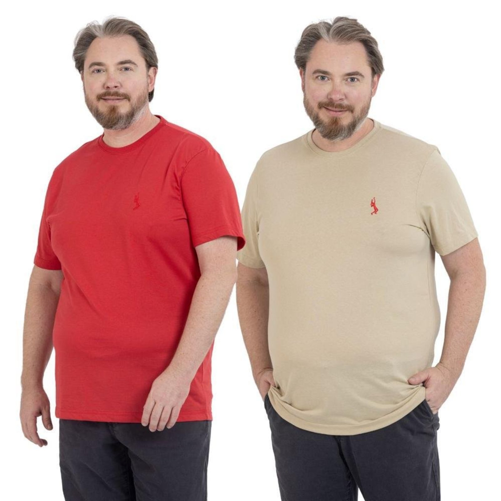 Kit 2 Camiseta Plus Size Básica Casual Masculina Confortável em Malha Leve