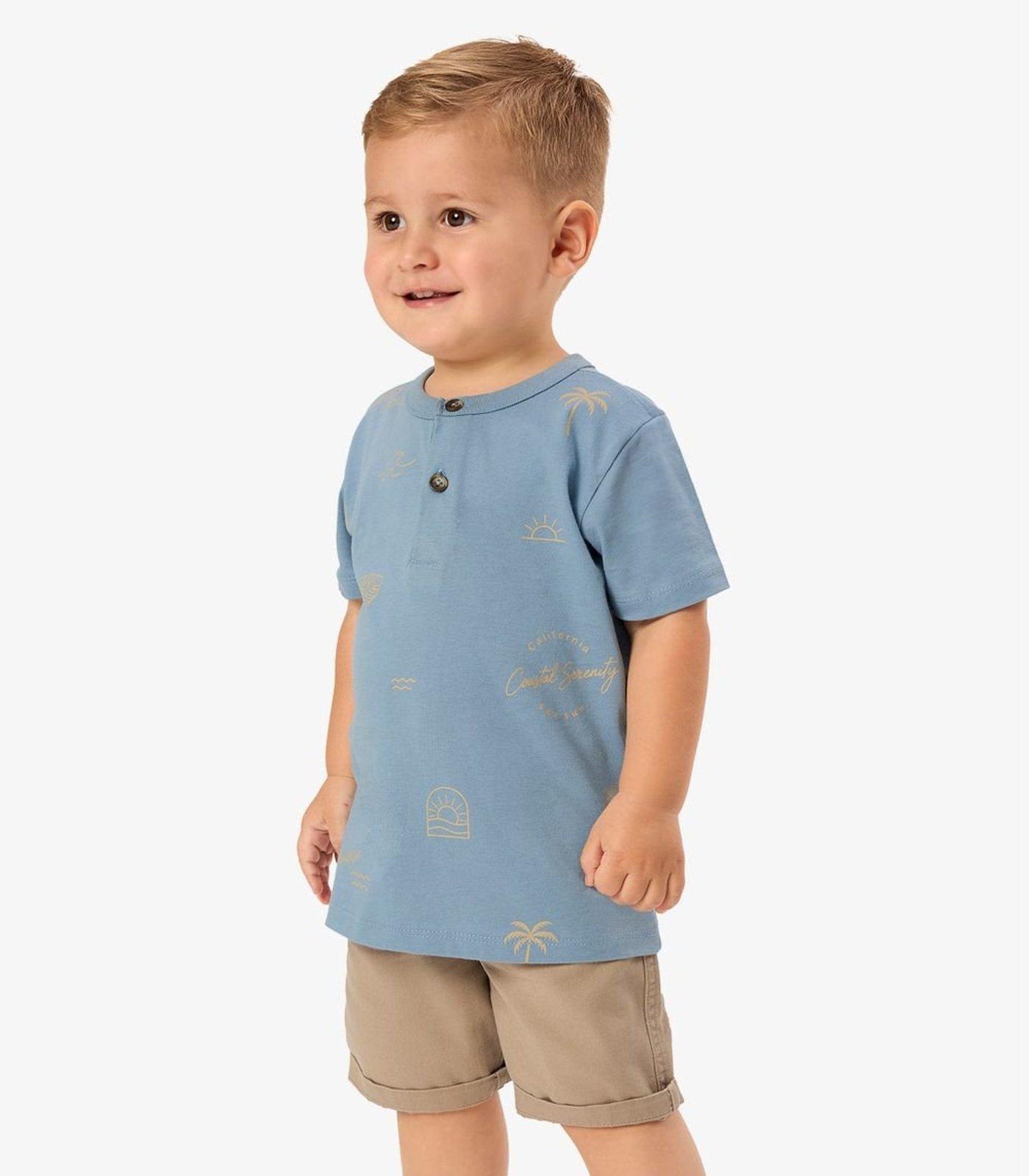 Infantil - Conjunto Camiseta Com Bermuda Rovi Azul