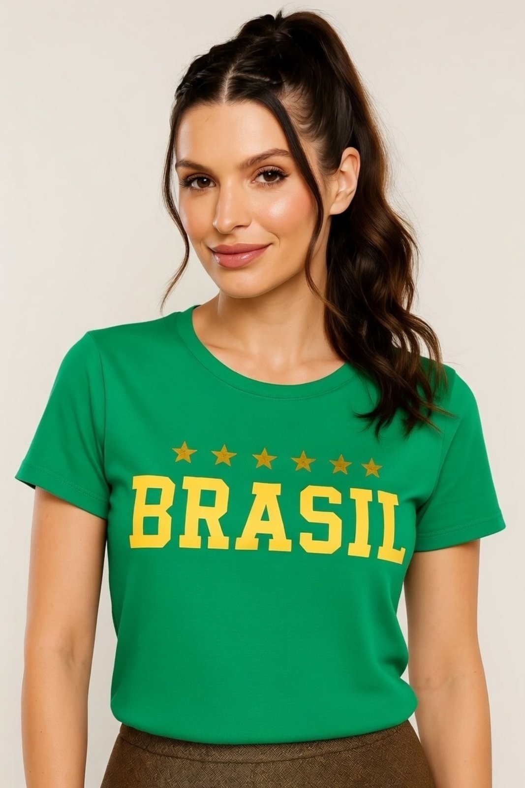 Vista 2 Camiseta Brasil D Bell Outlet Fashion 6 Estrelas verde D BELL OUTLET FASHION verde