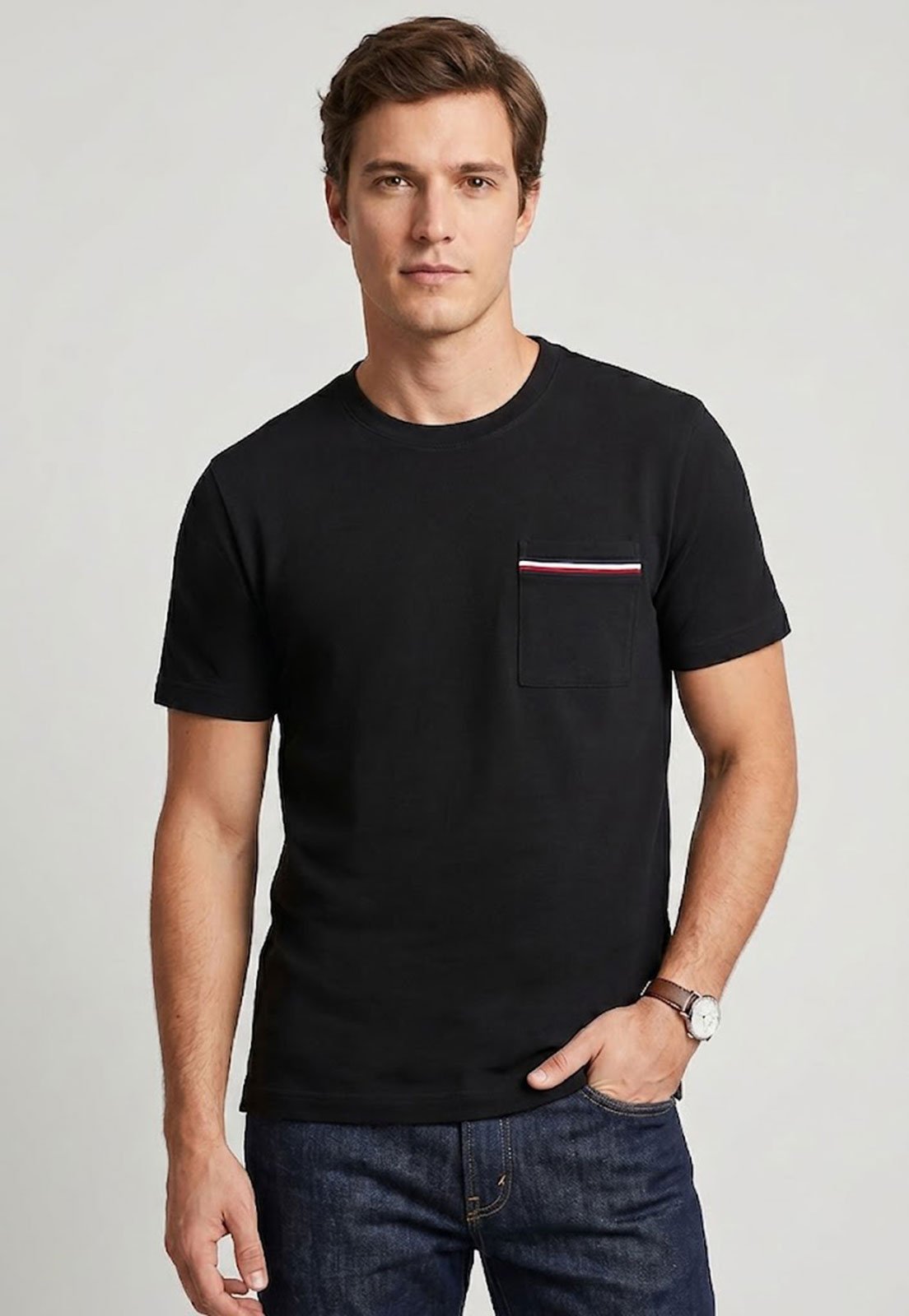 Camiseta Masculina Tommy Hilfiger Bolso Preta