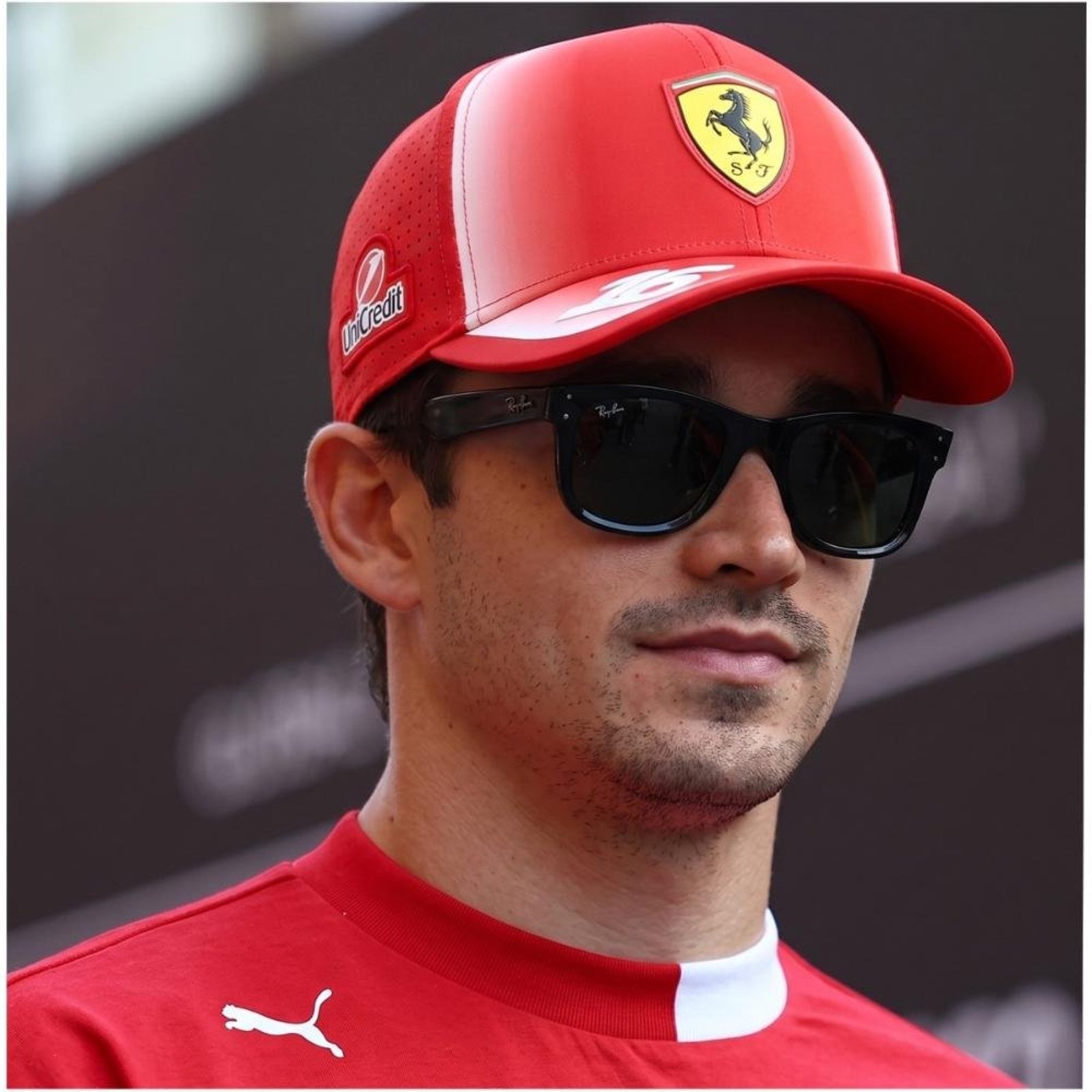 Boné Puma Scuderia Ferrari LeClerc Vermelho