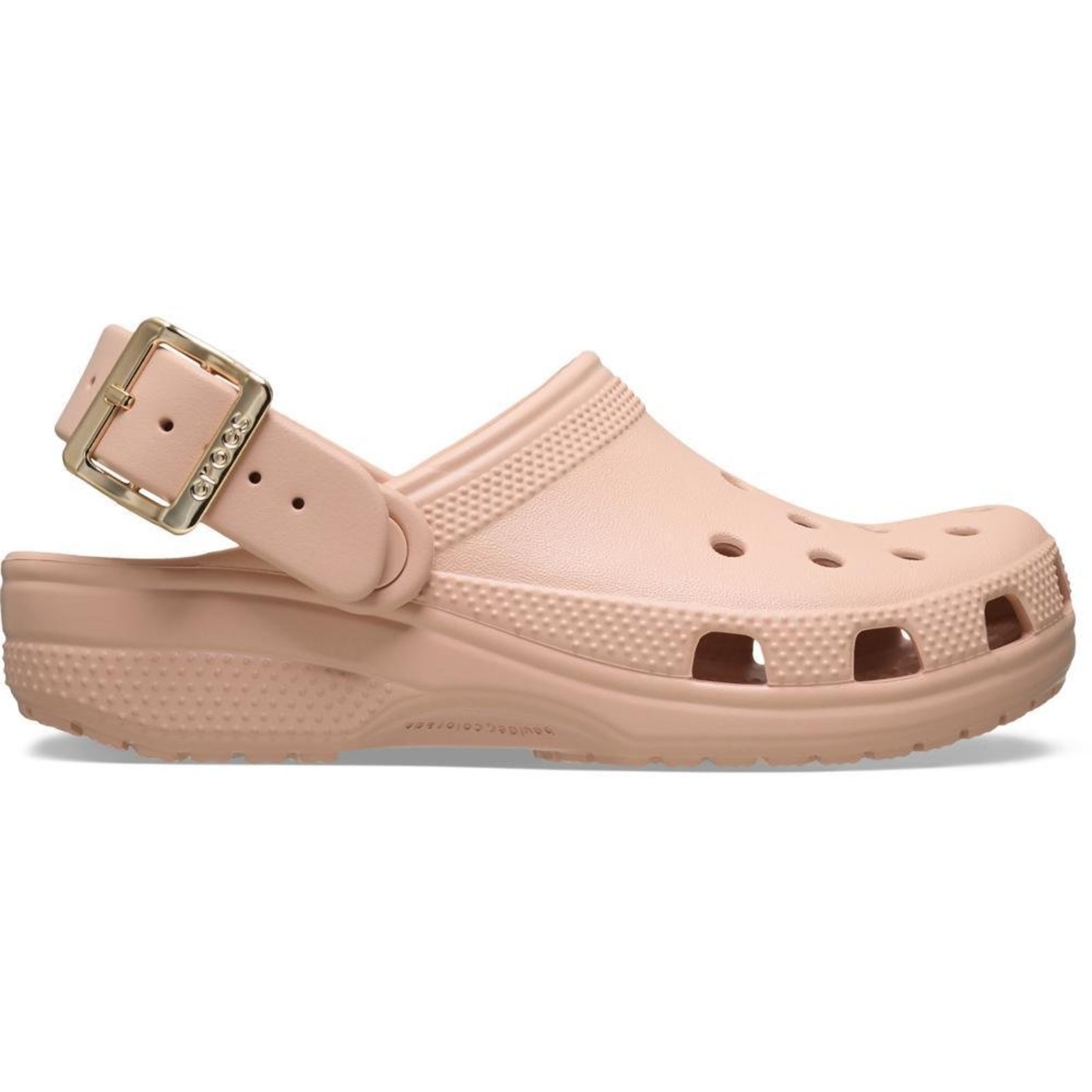 Sandália Crocs Classic Metallic Buckle Clog Blush Bege