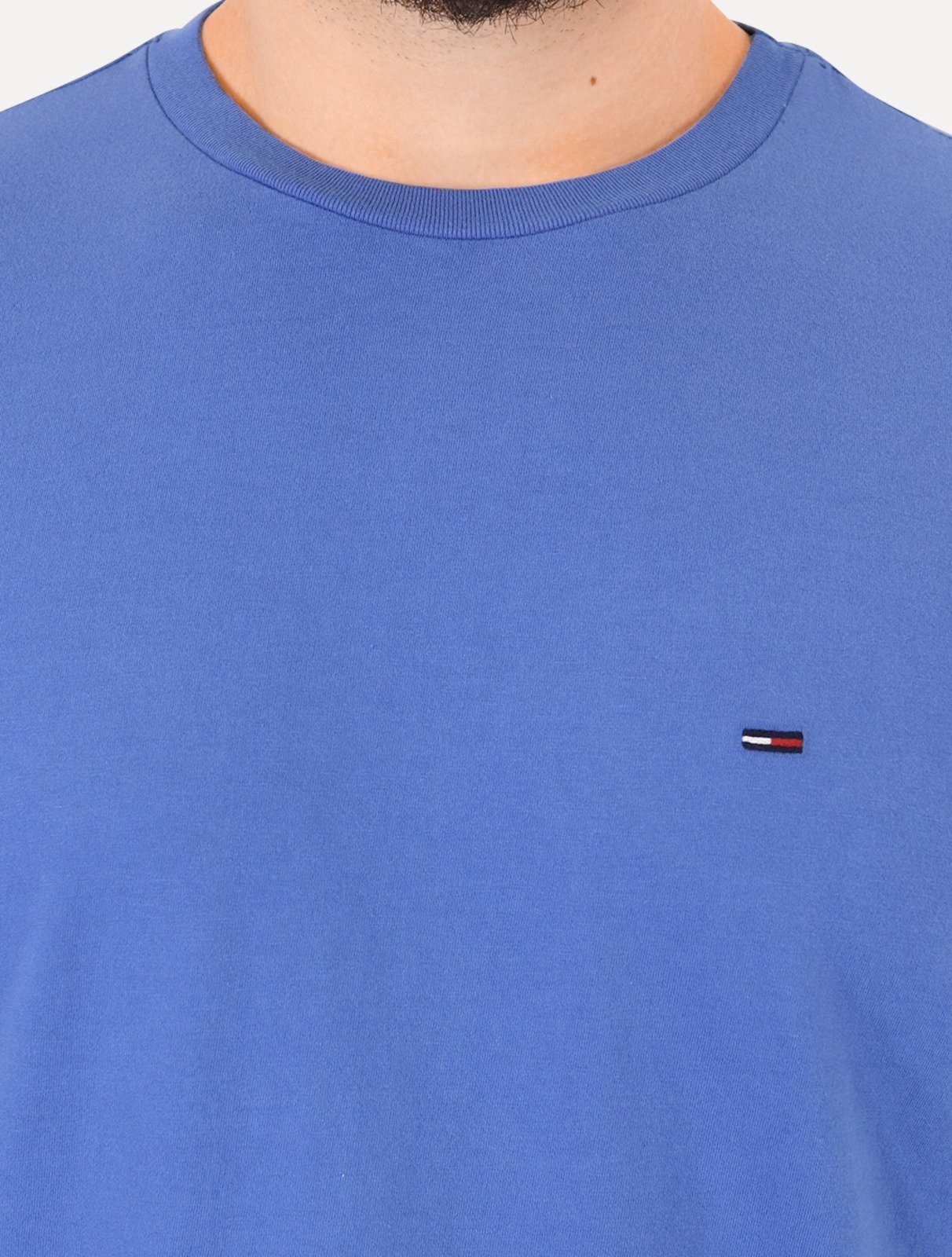 Vista 3 Camiseta Tommy Jeans Masculina Regular Jersey C-Neck Flag Médio azul Tommy Jeans azul