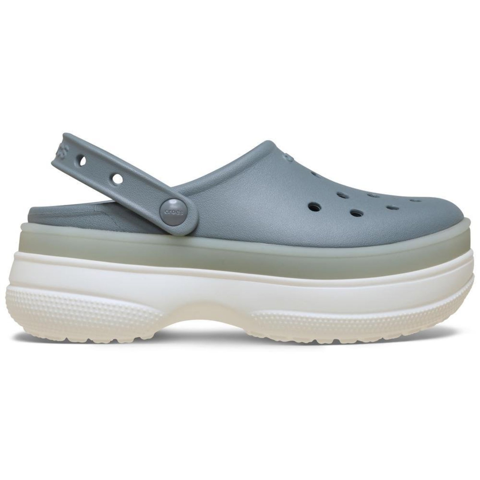 Sandália Crocs Frosted Stacked Clog Concrete Cinza