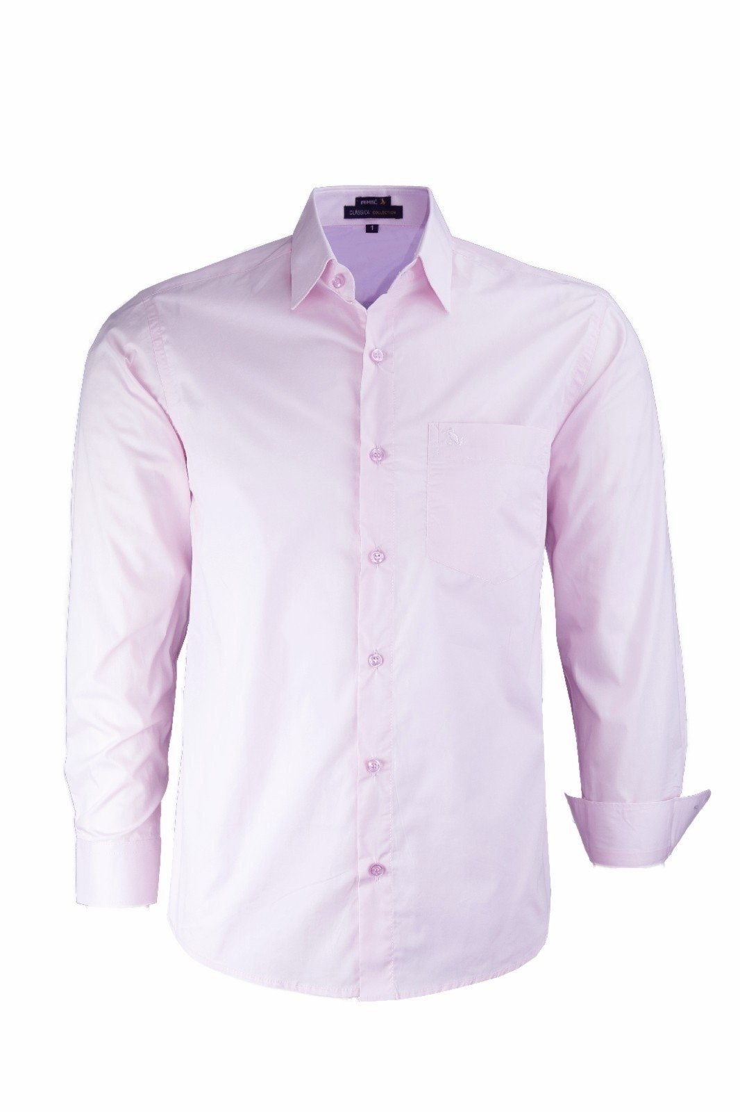 Camisa Manga Longa Amil Clássica Algodão Rosa BB 1719