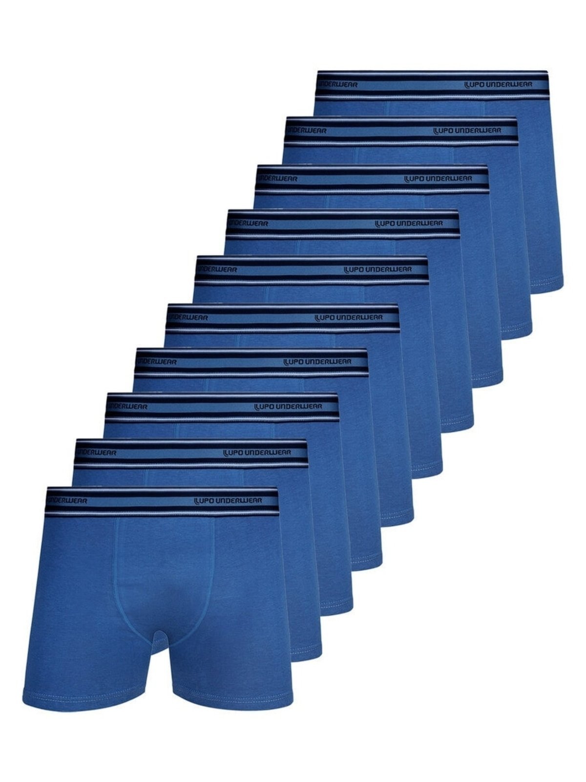 Kit com 10 Cuecas Boxer Lupo 523-003 Azul