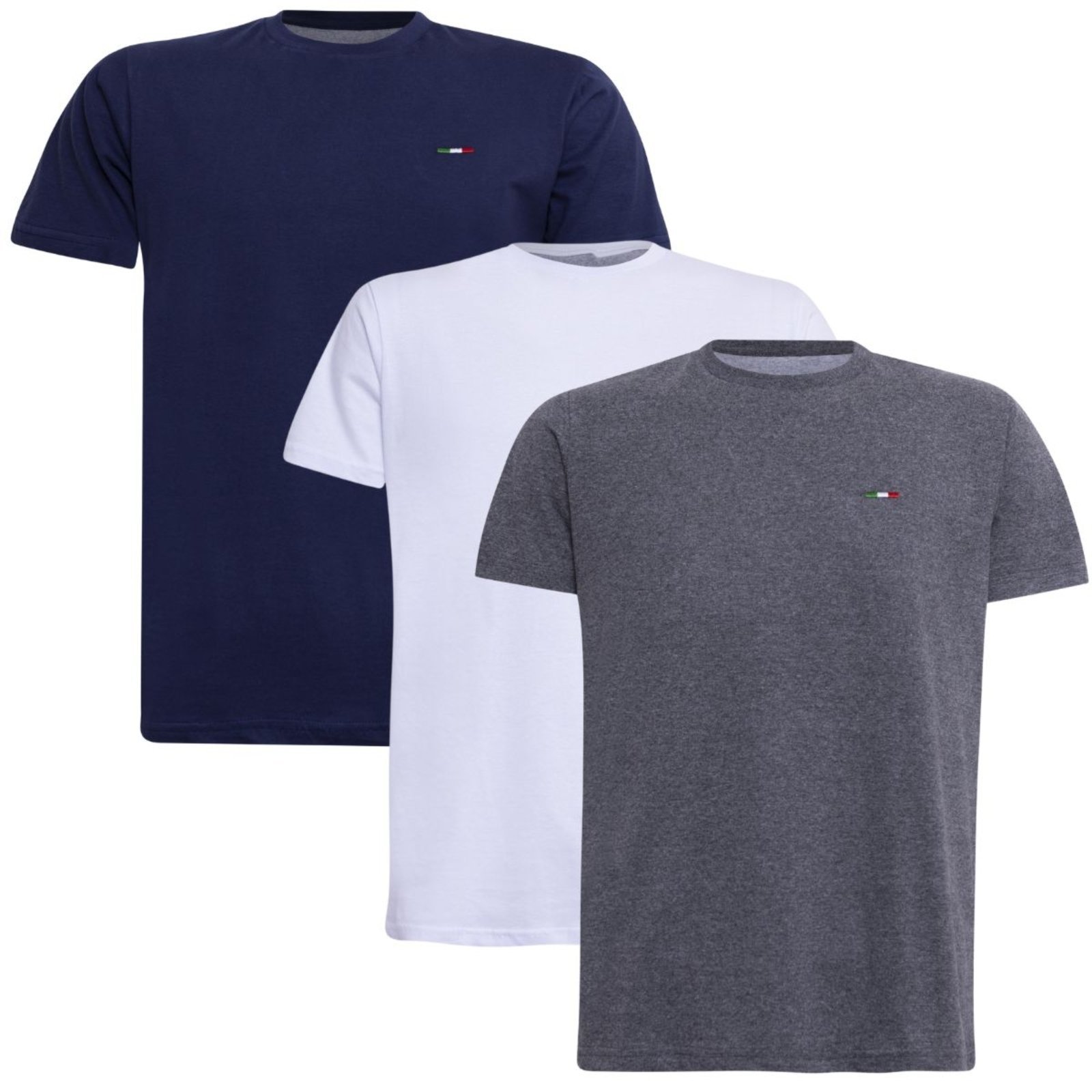 Kit 3 Peças Camisetas Básicas Masculina FMF em Algodão Premium no Estilo Tommy Bordado Itália