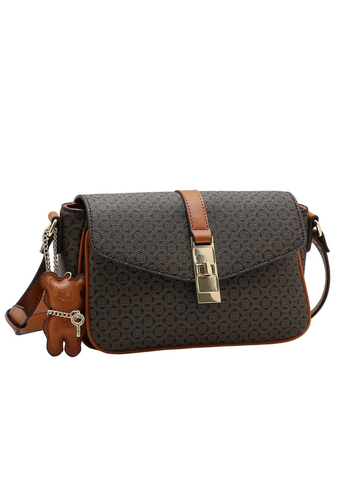 Bolsa Feminina Chenson Transversal Monograma em Correntes 3485773 Café