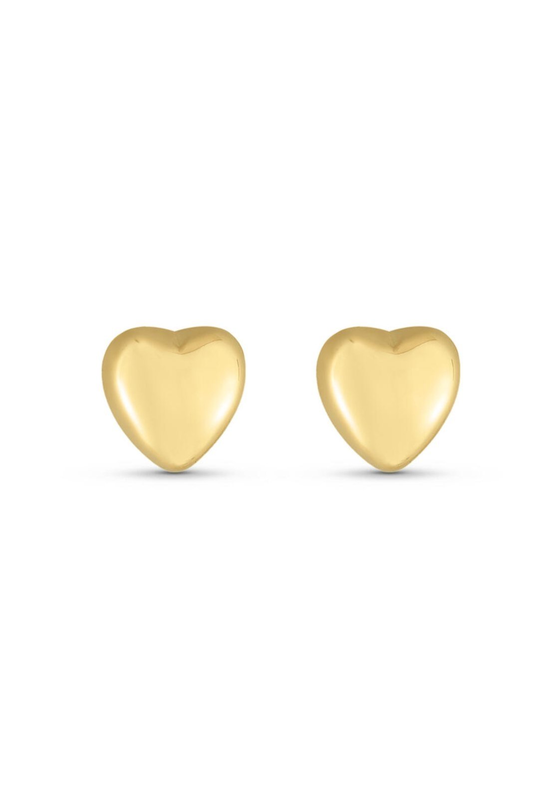 Vista 2 Brinco Semijoia De Coração Liso Banhado A Ouro 18K Br STORE ORA SEMIJOIAS dourado
