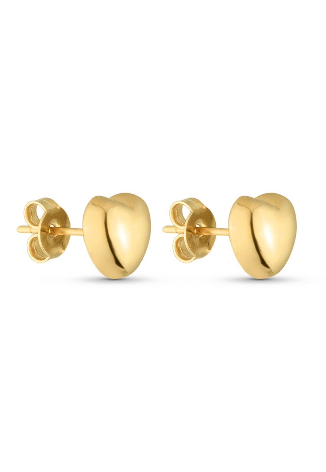 Vista 3 Brinco Semijoia De Coração Liso Banhado A Ouro 18K Br STORE ORA SEMIJOIAS dourado