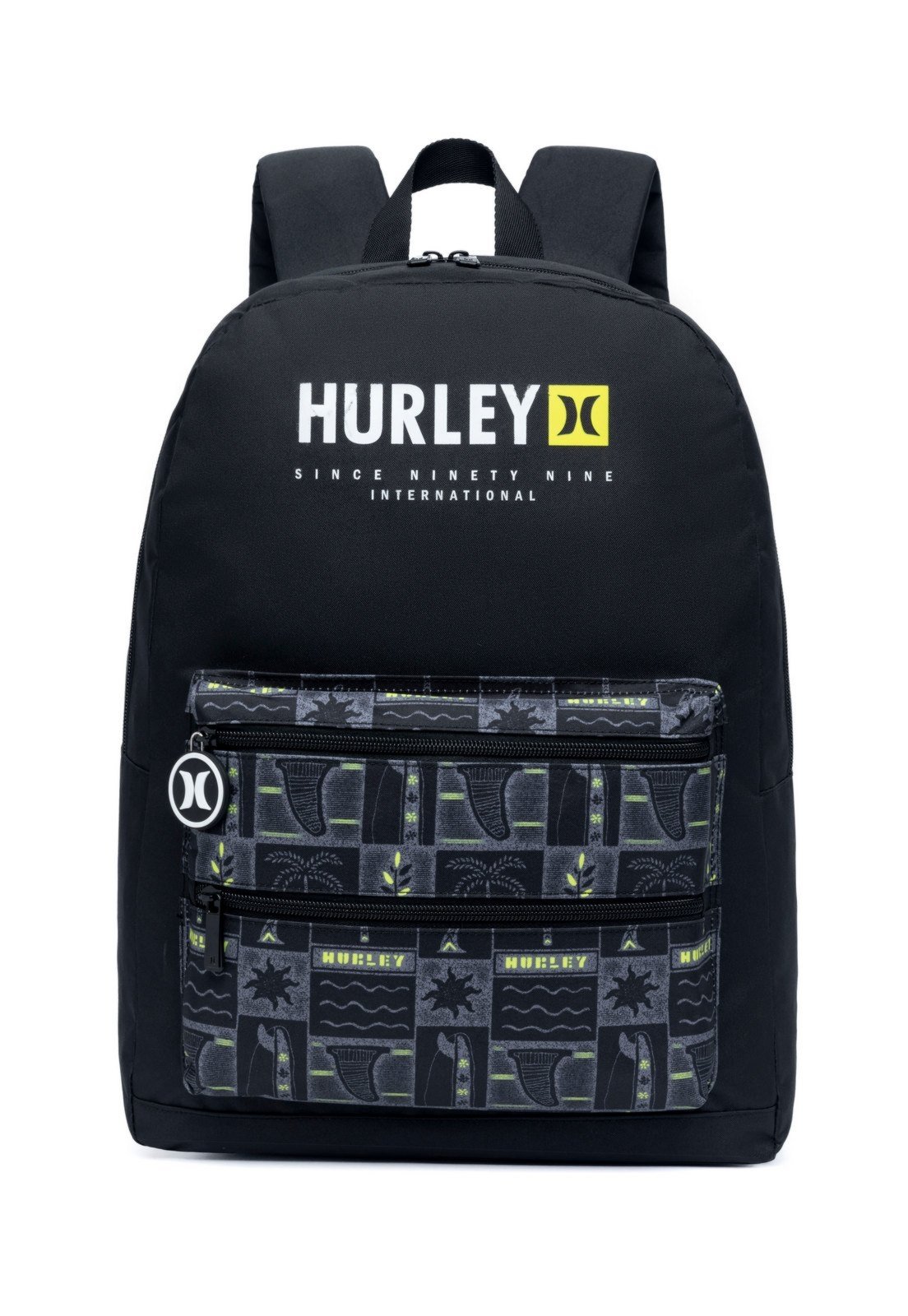 Mochila Hurley Faculdade Reforçada Casual Espaçosa Chaveiro