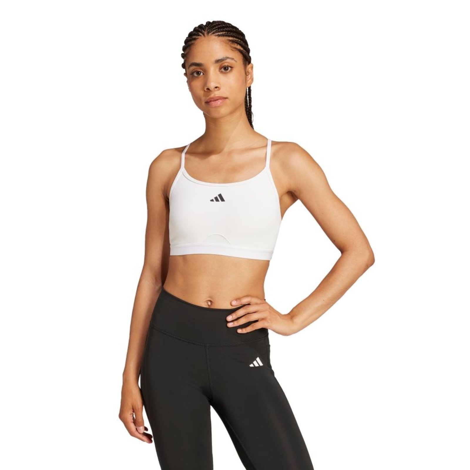 Top Esportivo Aeroreact 3 listras adidas Performance Branco