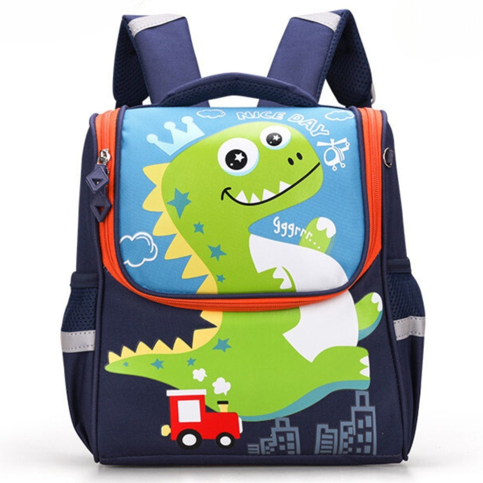 Infantil - Mochila Escolar Menino Menina Dinossauro Gatinho de Costas Star Shop Azul