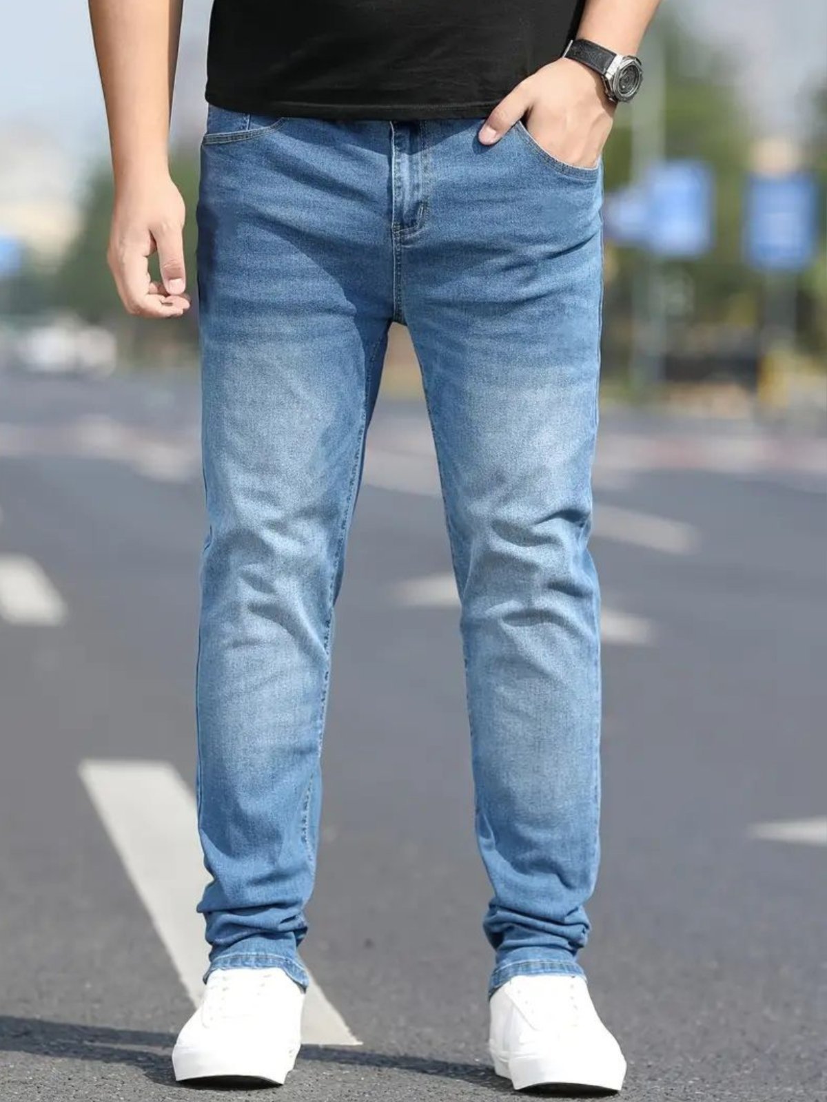 Calça Jeans 5 ESTILOS Azul Clara Masculina Conforto, Estilo Premium e o Fit Perfeito