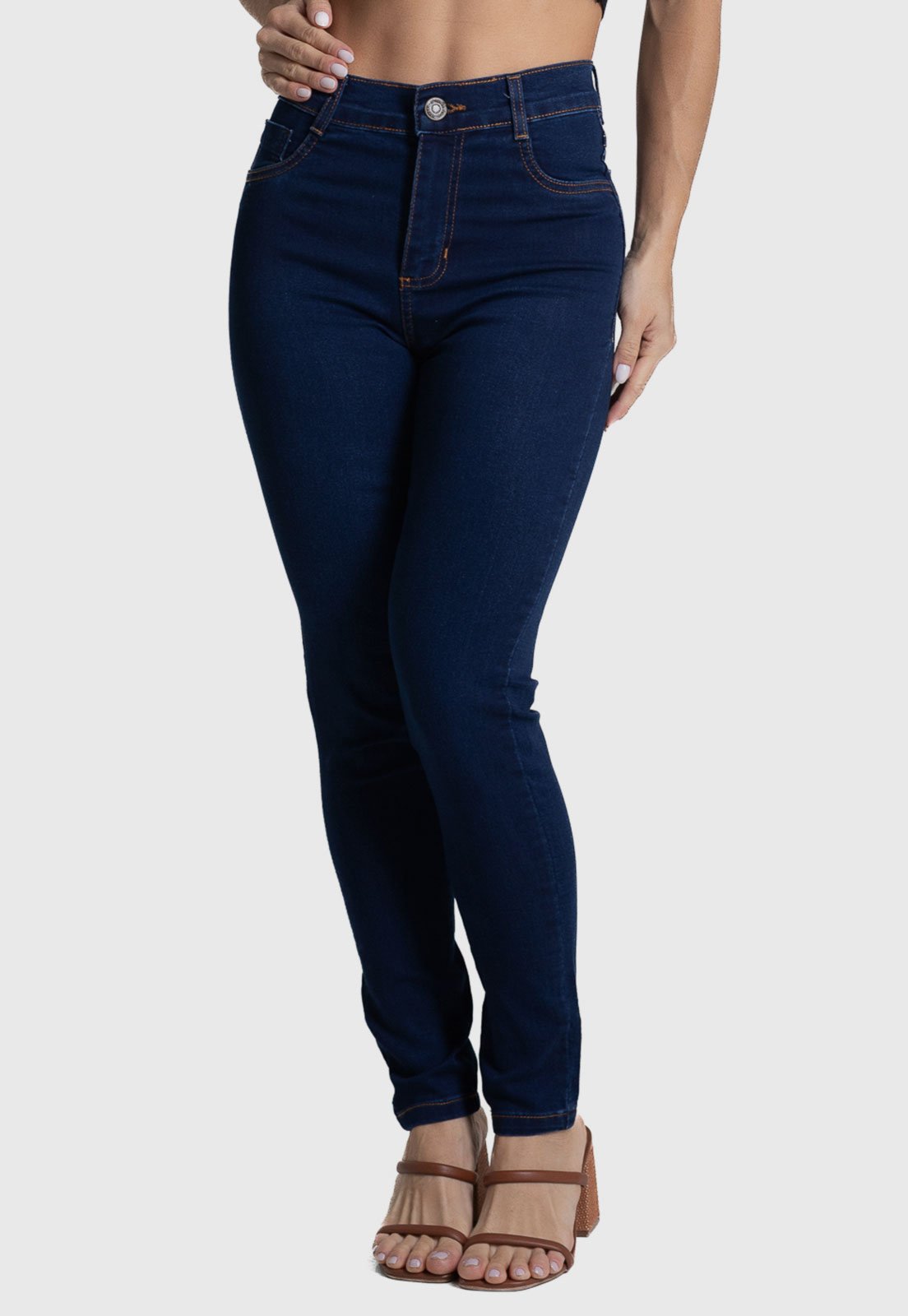 Calça Jeans Sawary Skinny Cigarrete Azul Escuro