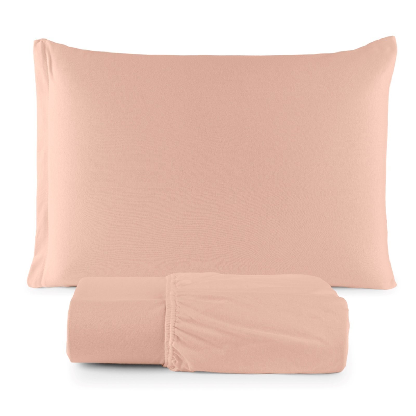 Jogo Cama Lençol Casa Scarpa Sonnet Solteiro Malha Lisa Algodão Macio 2 Peças - Salmão