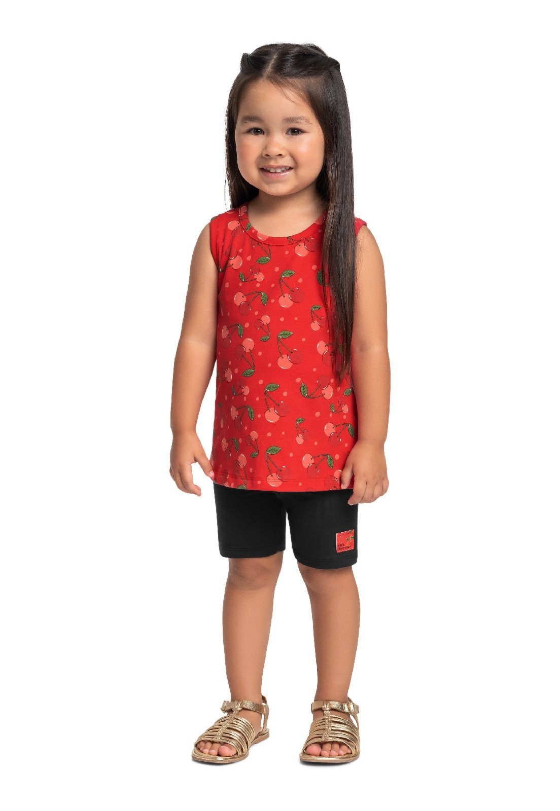 Infantil - Conjunto com Regata e Bermuda Bee Loop Vermelho