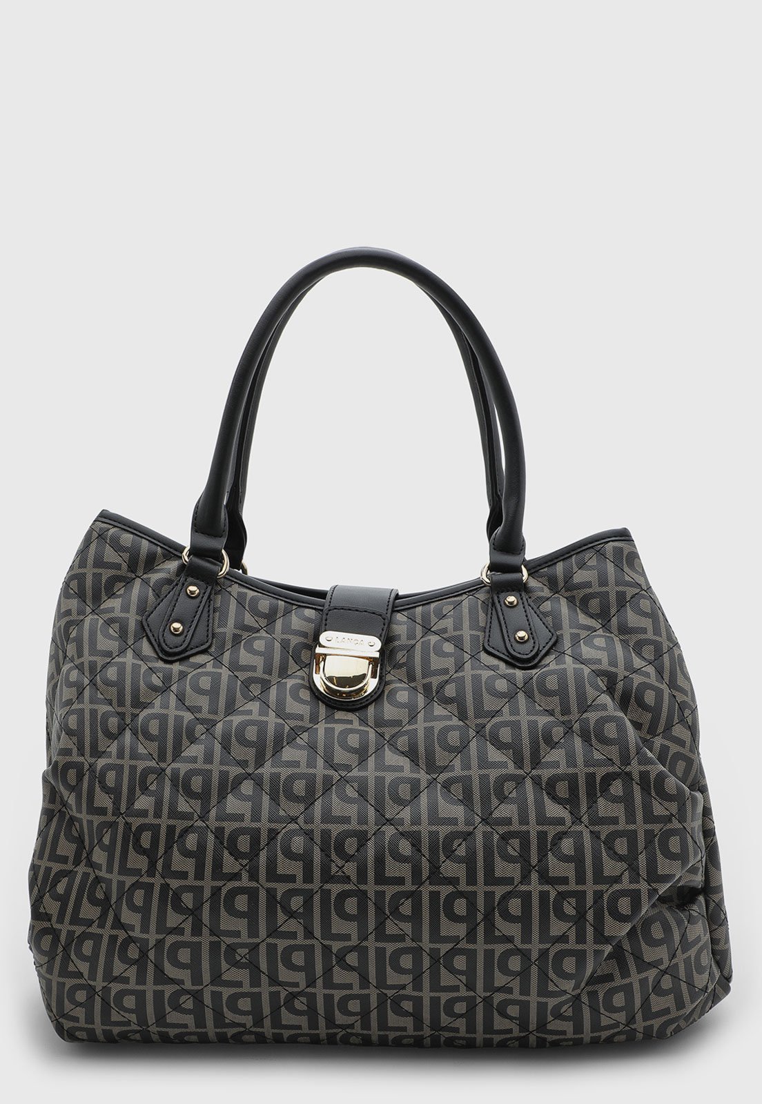 Bolsa Feminina Lança Perfume Grande Padrão Quilt Preta