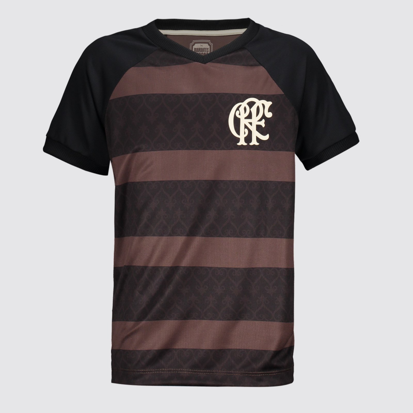Vista 2 Camisa Flamengo Consciência Negra Diamante Preta e Marrom braziline preto