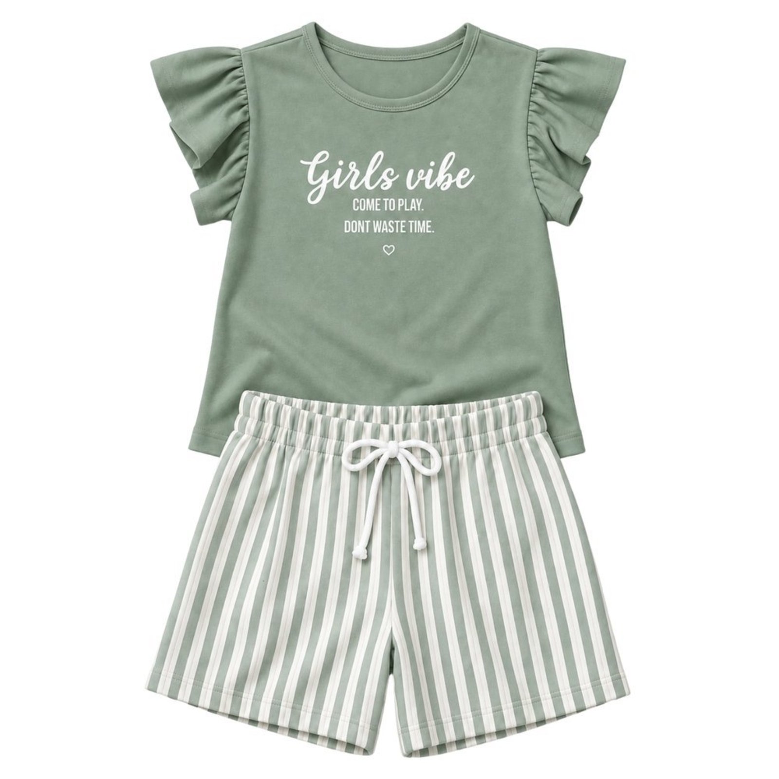 Infantil - Conjunto Menina Blusa Cotton Bermuda Moletinho Eco