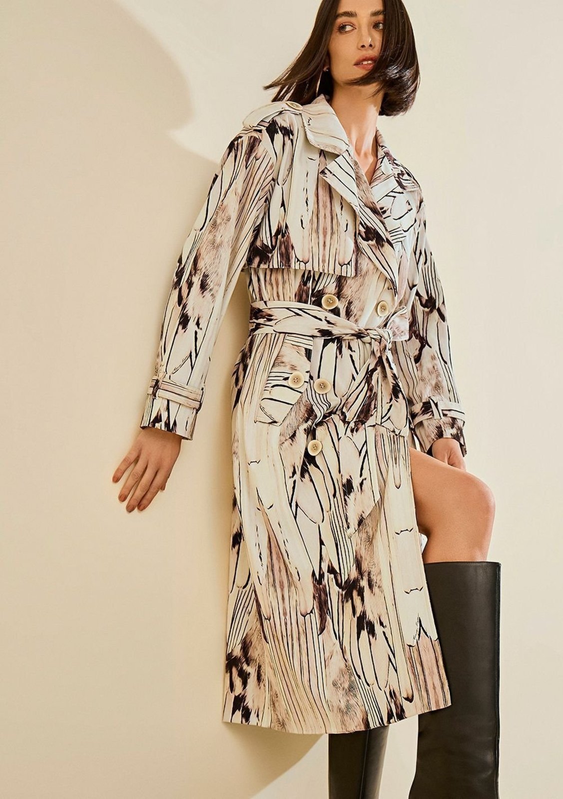 Casaco Morena Rosa Solto Manga Longa Alongado - Off-white