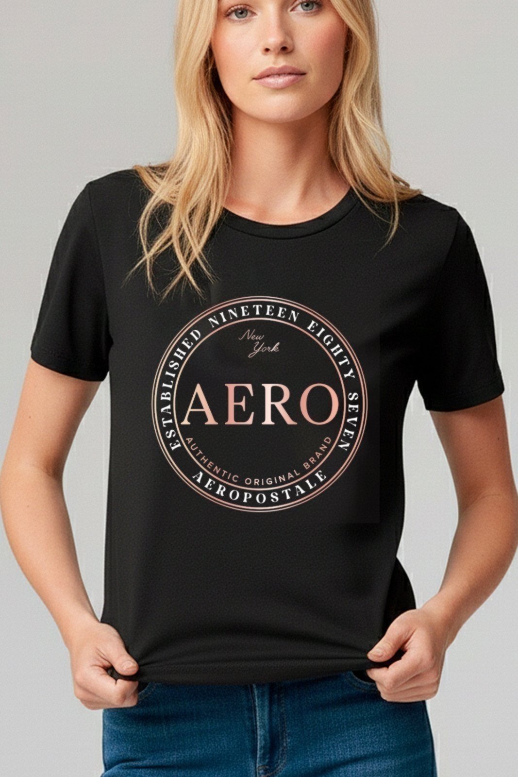 Camiseta Manga Curta Feminina Silkada Aéropostale 98130141 Preto