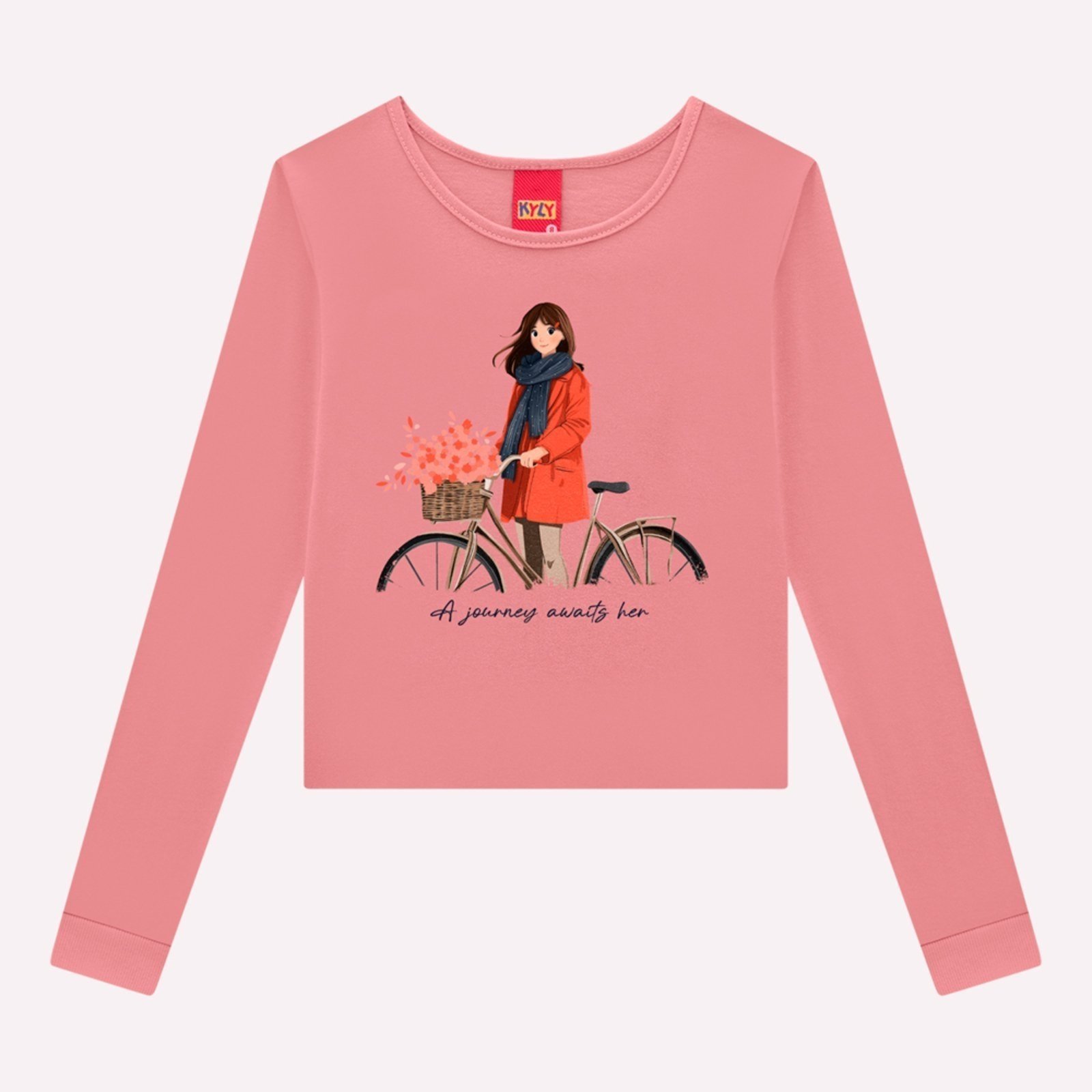 Infantil - Blusa Cropped Menina Estampa Kyly