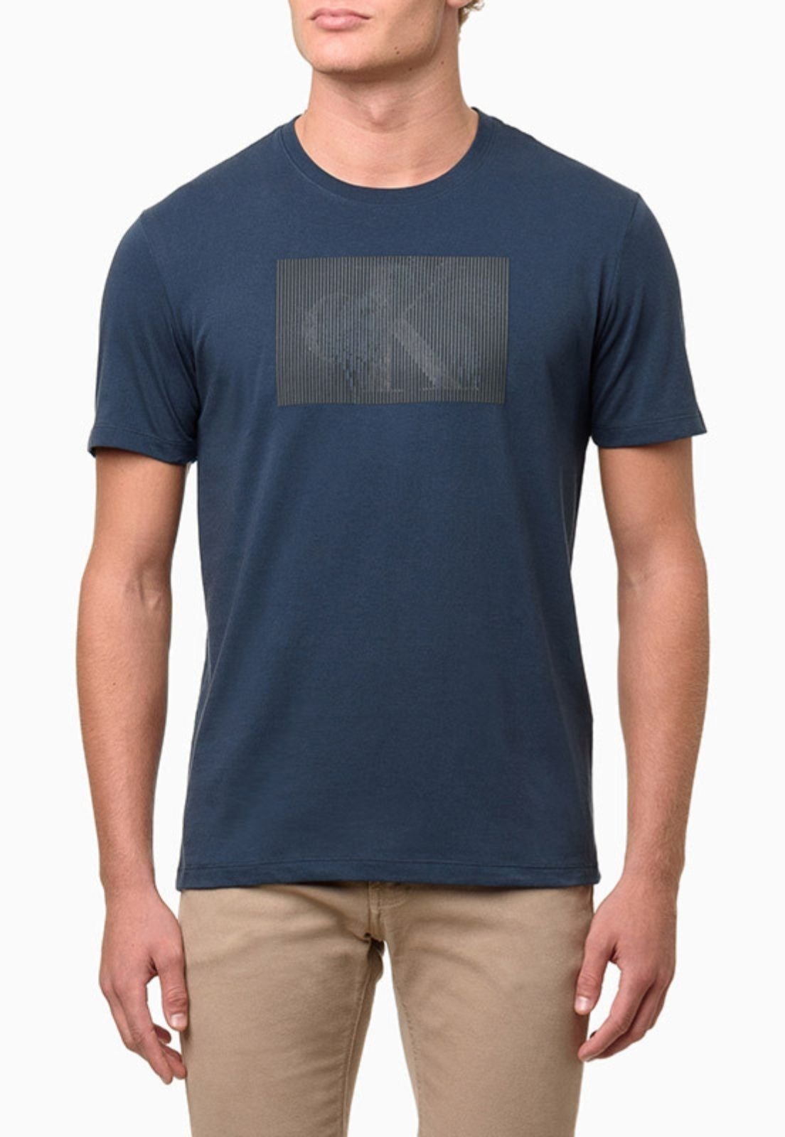 Camiseta MC CKJ Masc Palm Trees And Logo Marinho