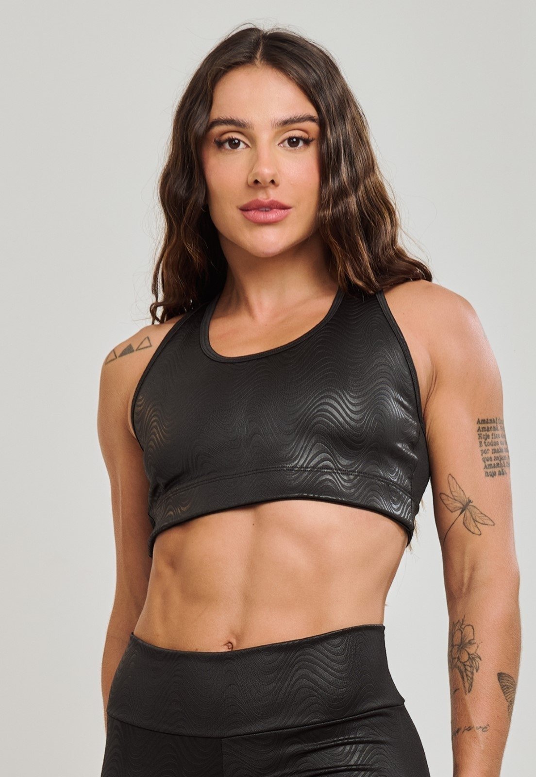 Top Fitness Pink Urban Nadador Enigma Alça Grossa Sustentação Cirrê Blackout Zero Transparência