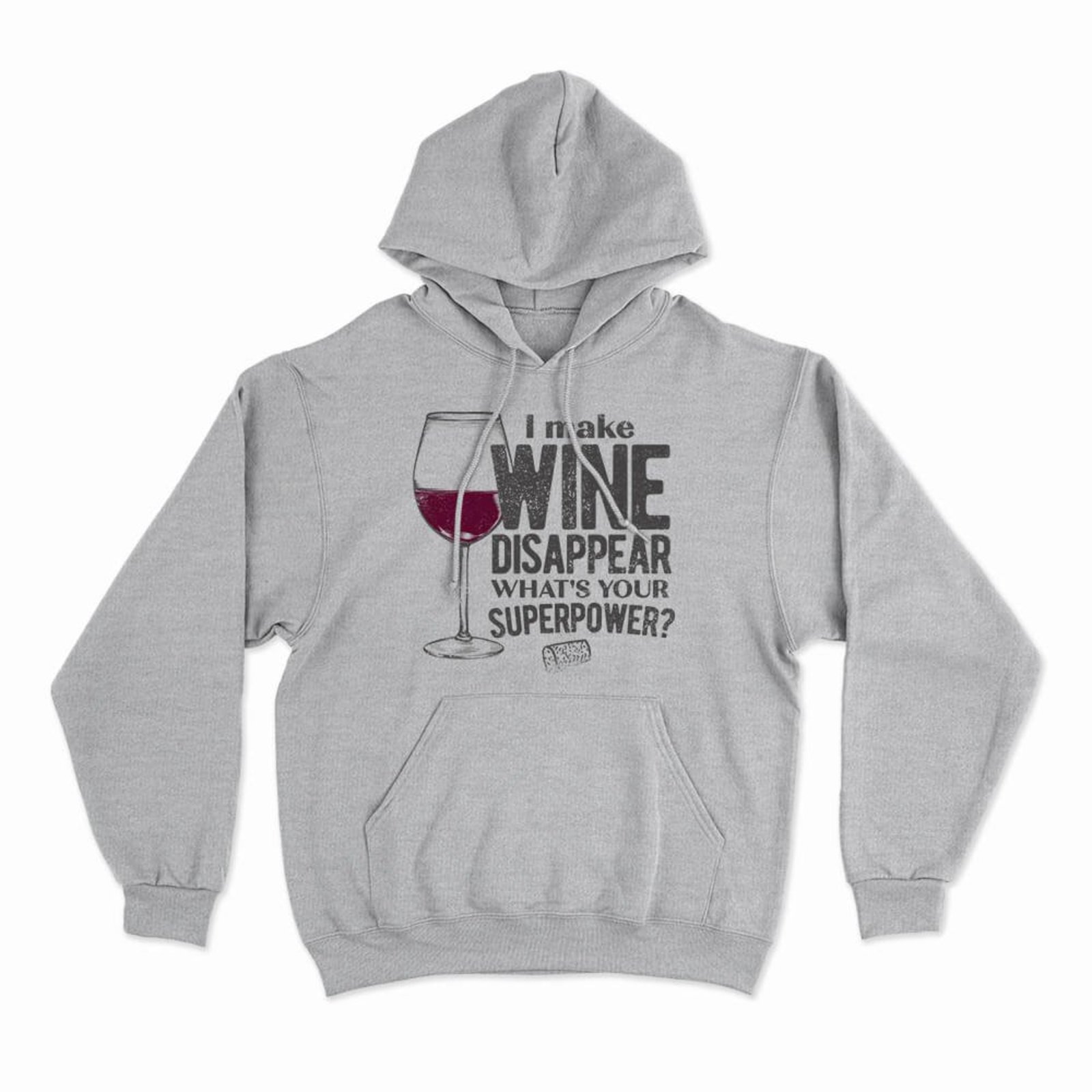 Moletom Com Capuz Wine Disappear - Mescla Cinza - Casual - Studio Geek