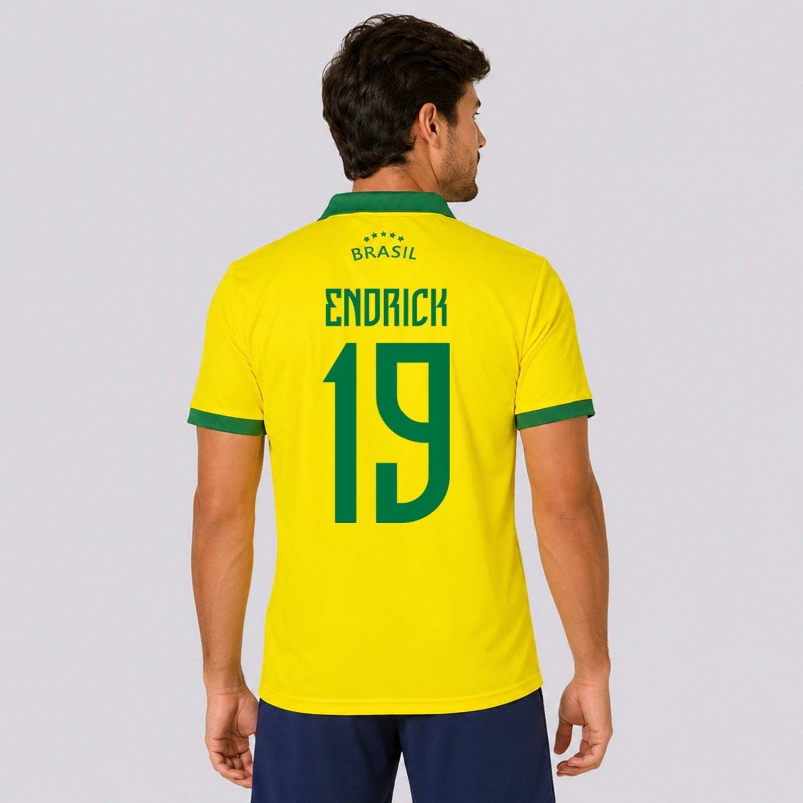 Camisa Brasil Seleça Amarela 19 Endrick