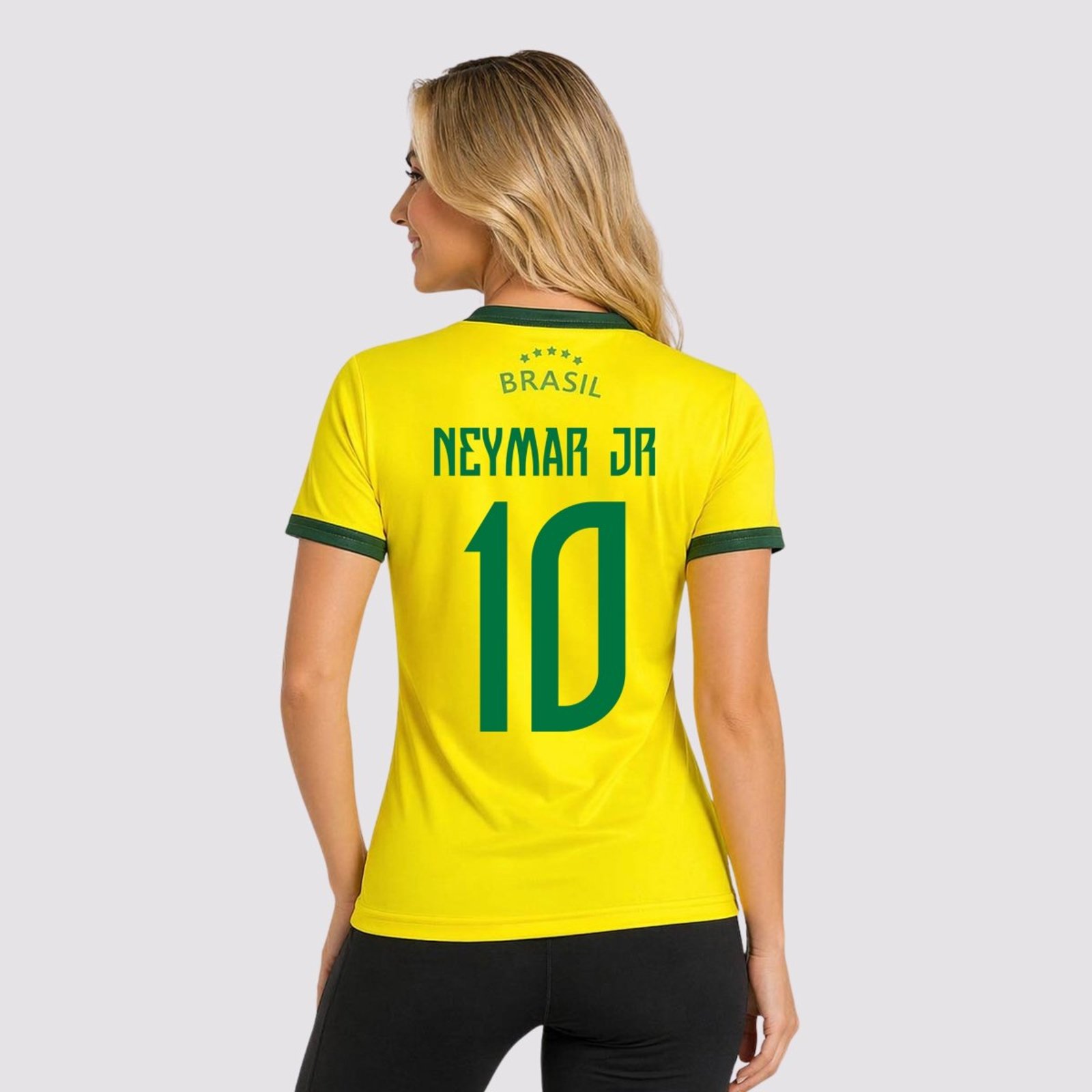 Camisa Brasil Canarinho Feminina 10 Neymar Jr