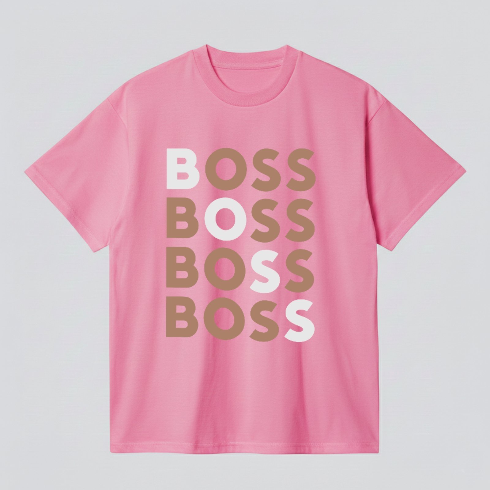 Camiseta Básica Boss Mode Fashion Estilo Moderno Urbano Rosa