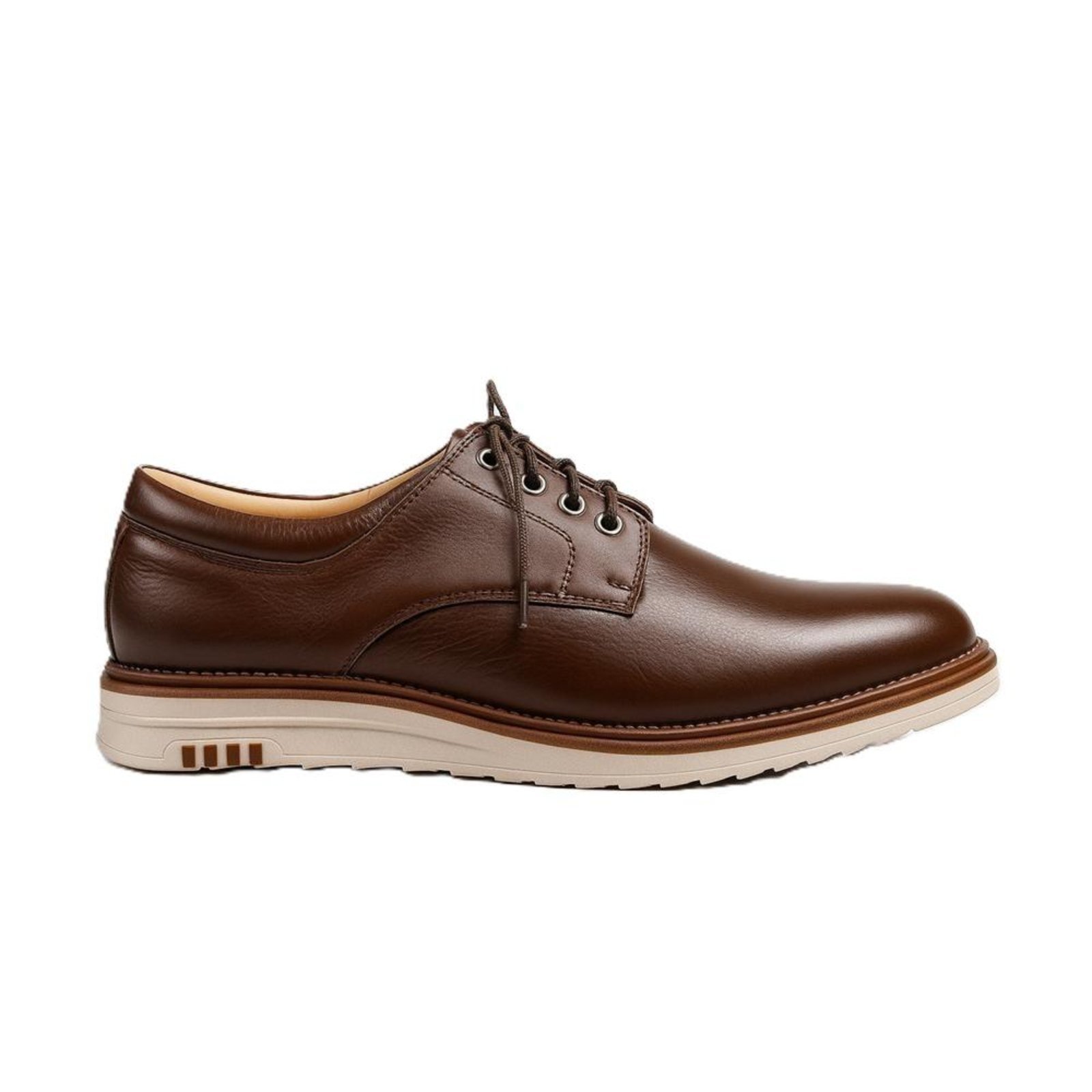 Sapato Masculino Oxford Couro Casual Caramelo 37 Marrom