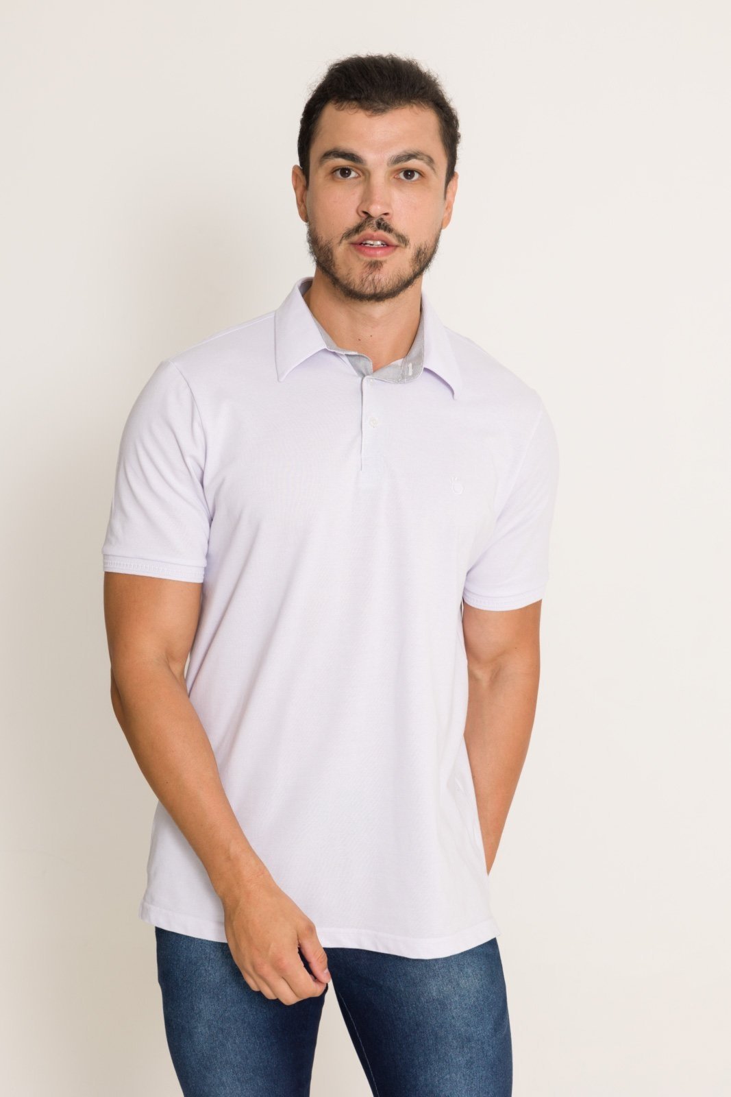 Camisa Polo Gola Molde Olimpo Piquet Branca