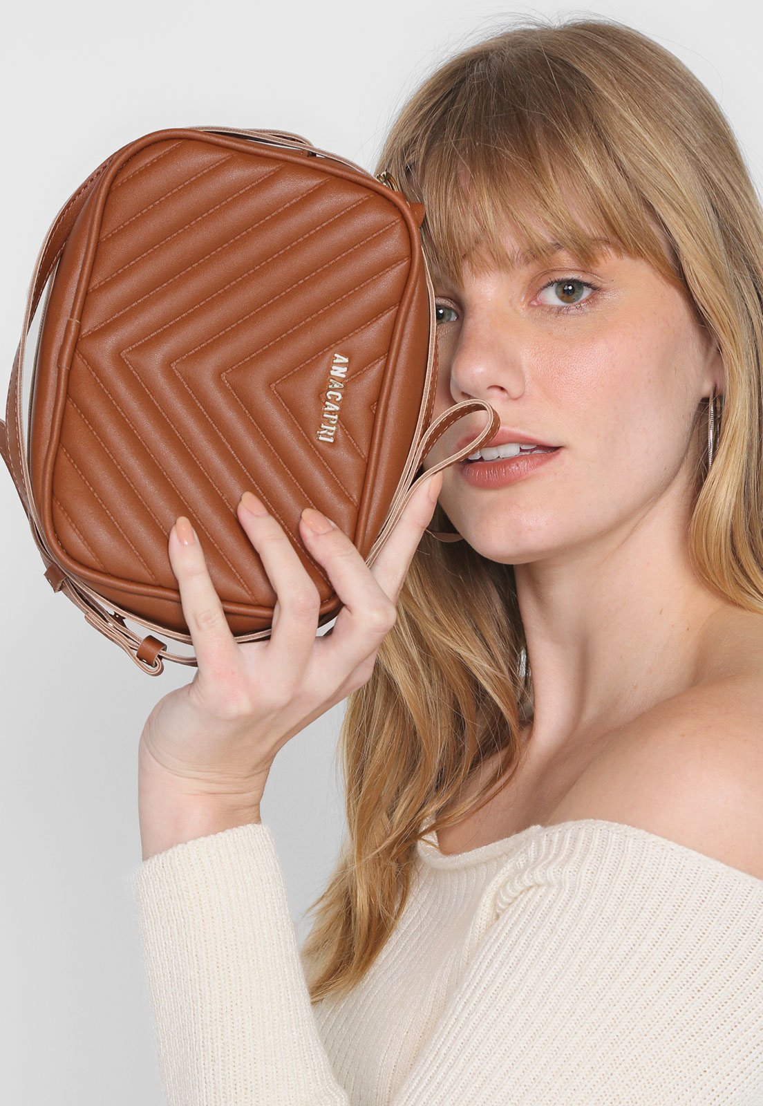 Bolsa Anacapri Matelassê Caramelo
