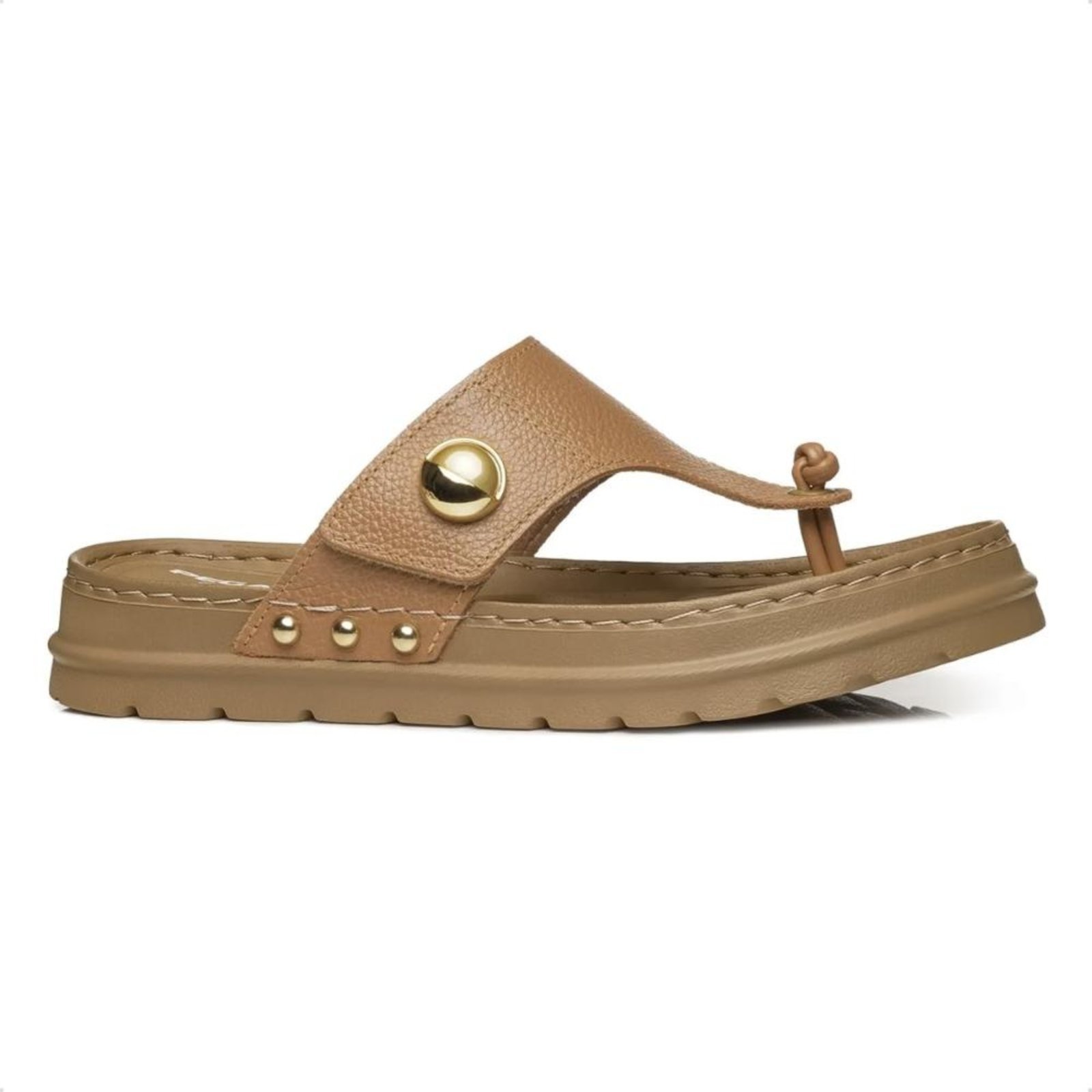 Chinelo Pegada Feminino em Couro Grace 234702 Marrom