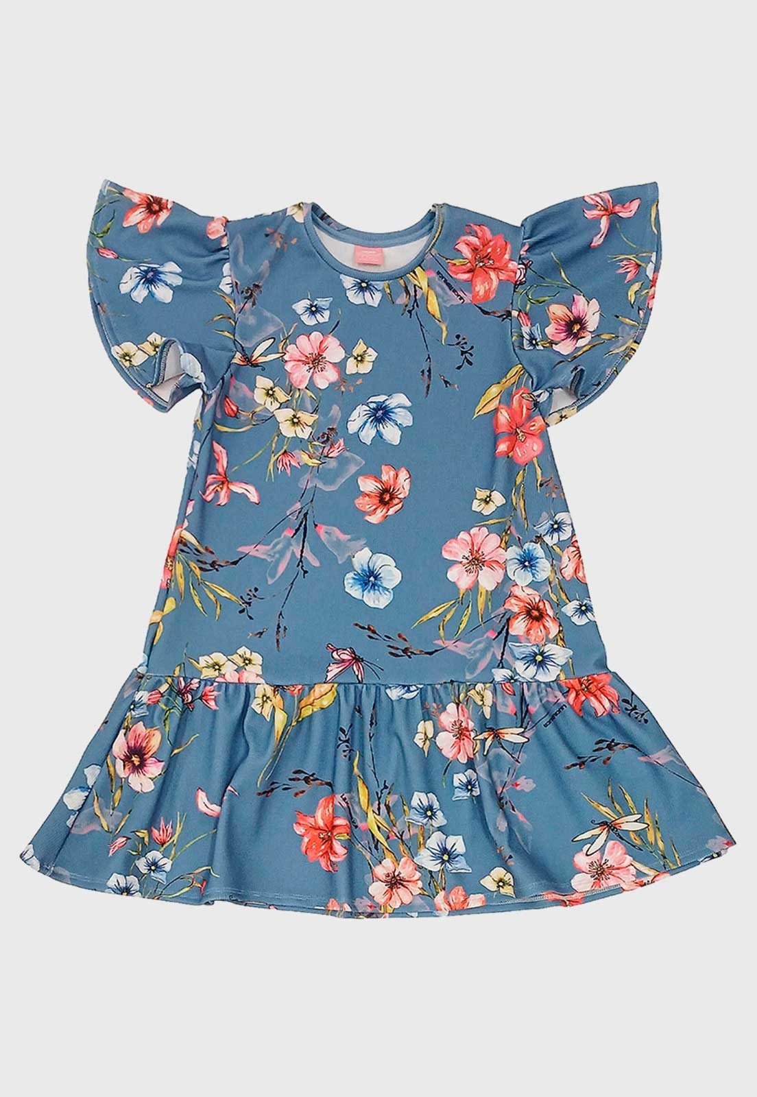 Infantil - Vestido Lilica Ripilica Floral Azul