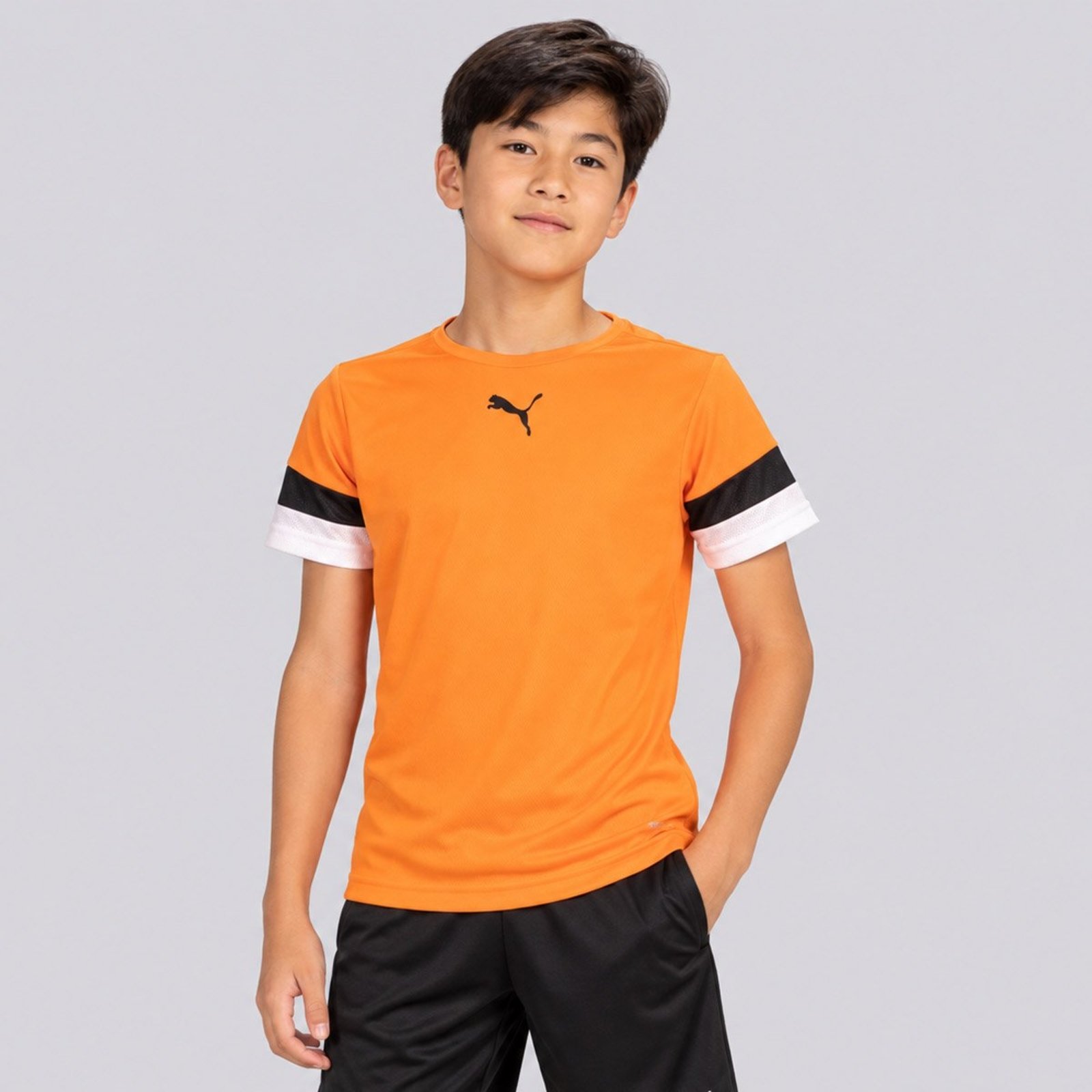 Camisa Puma Teamrise Juvenil Laranja