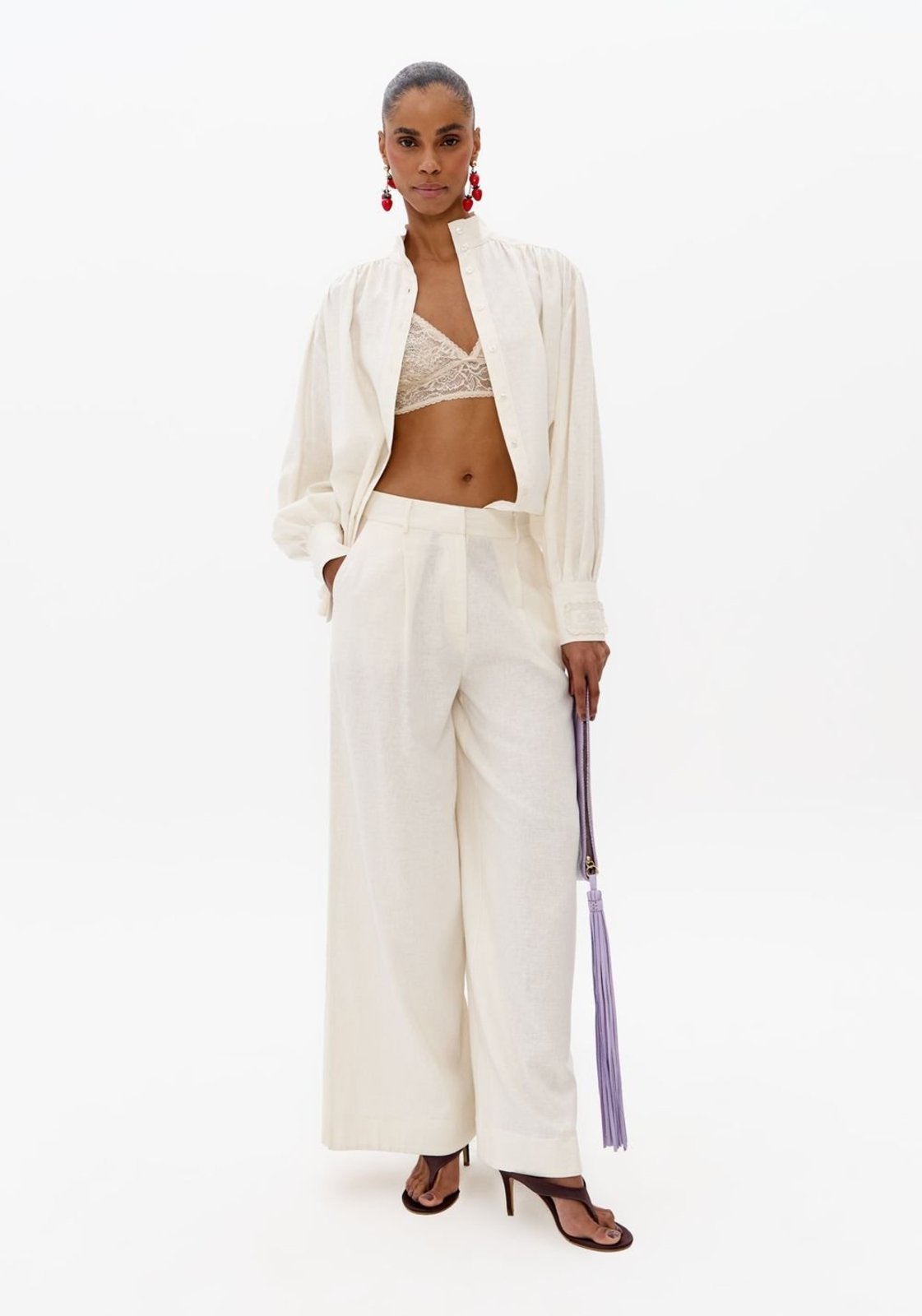 Calça Pantalona Com Linho Lança Perfume