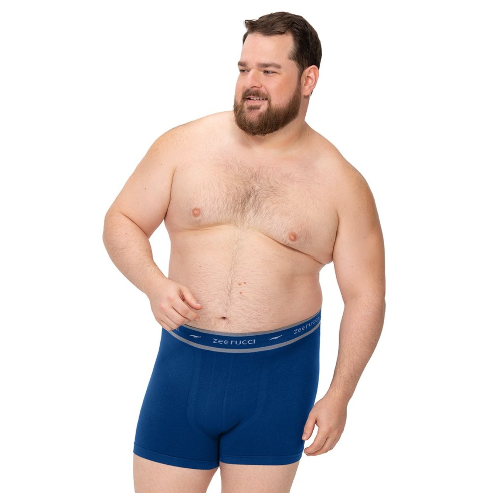 Cueca Boxer Plus Size sem Costura Azul