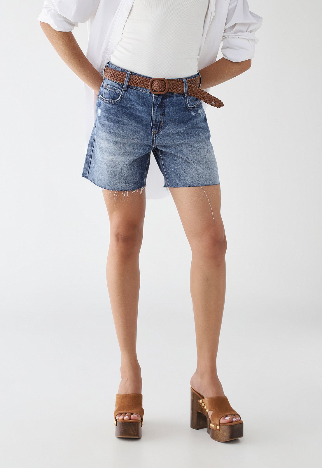 Bermuda Feminina Colcci Jeans Reta Azul