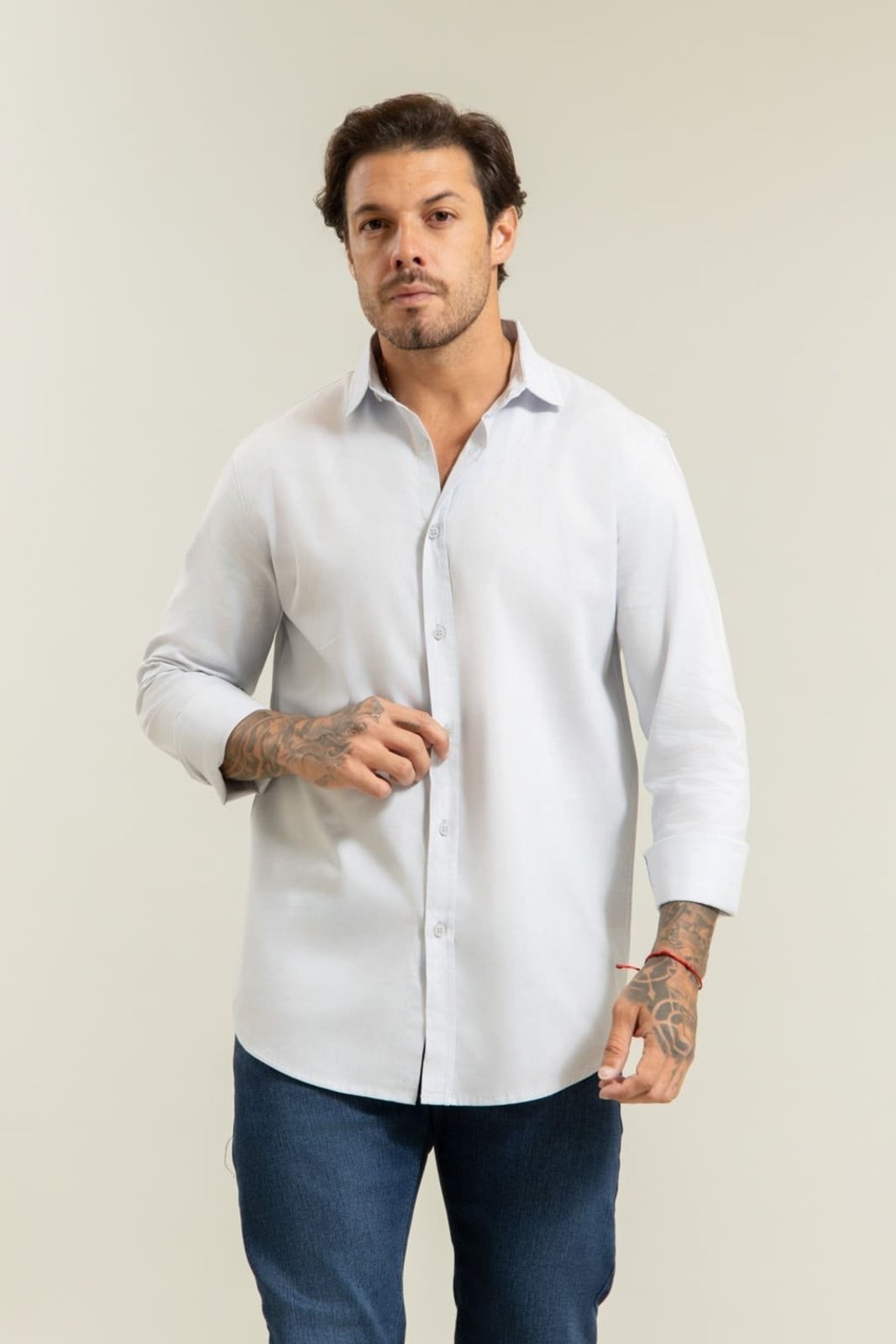 Camisa Social Manga Longa Masculina Color Azul Dialogo