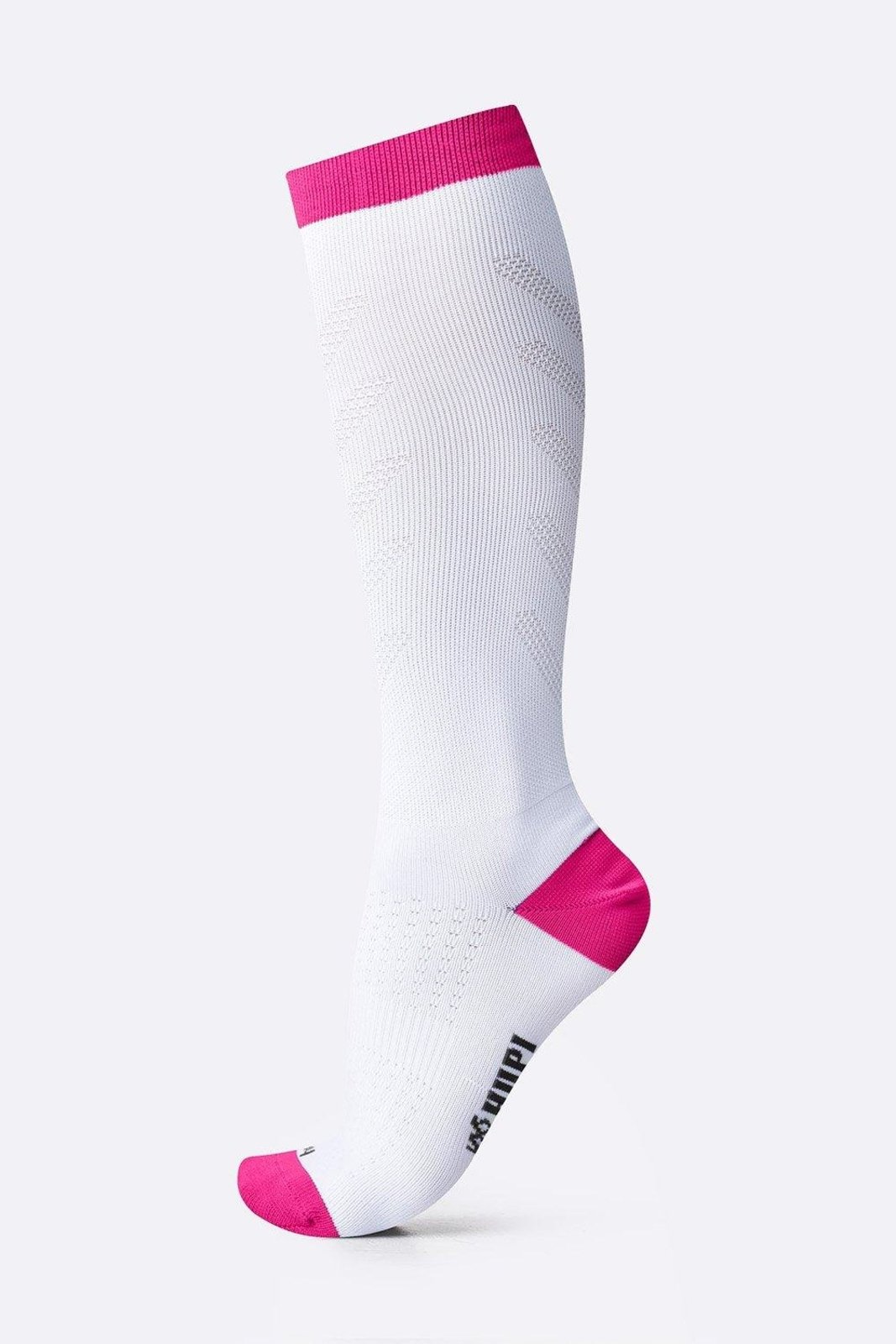 Meia HUPI Air Longa Branco e Rosa Branco