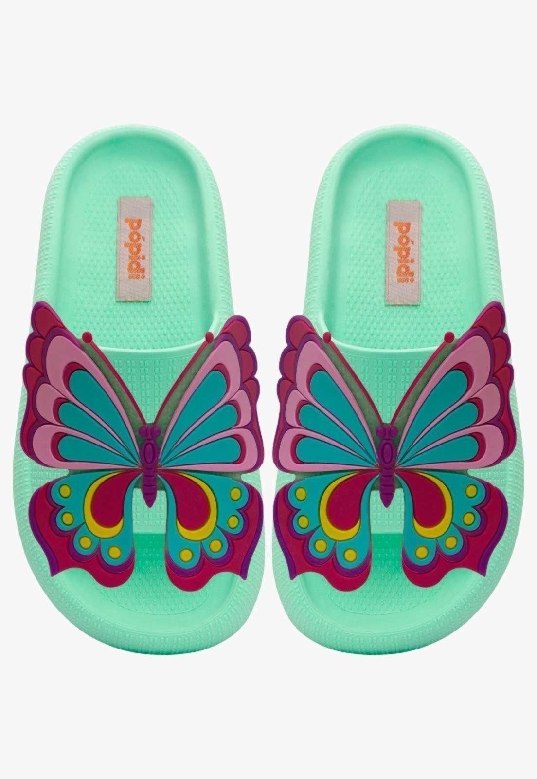 Infantil – Chinelo Nuvem Pópidi Feminina Menina Borboleta Verde