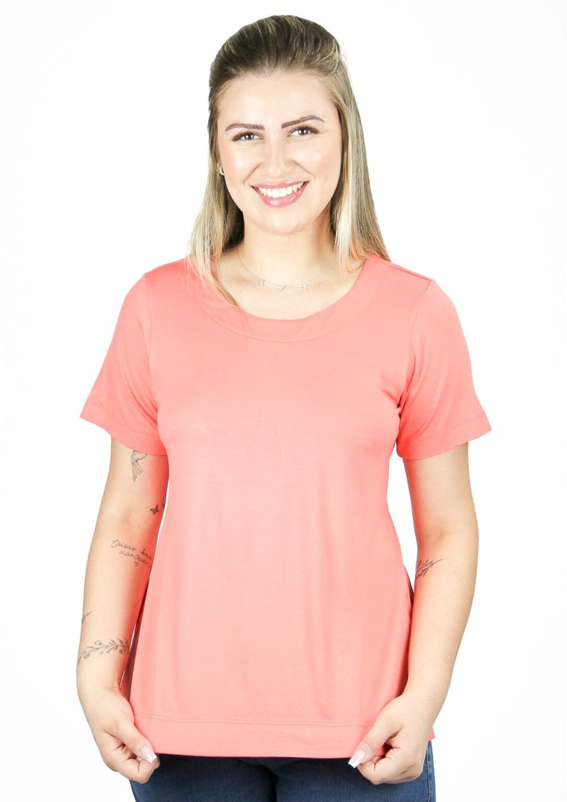 Blusa Pau a Pique Manga Curta Básica Coral CORAL – P Pau a Pique